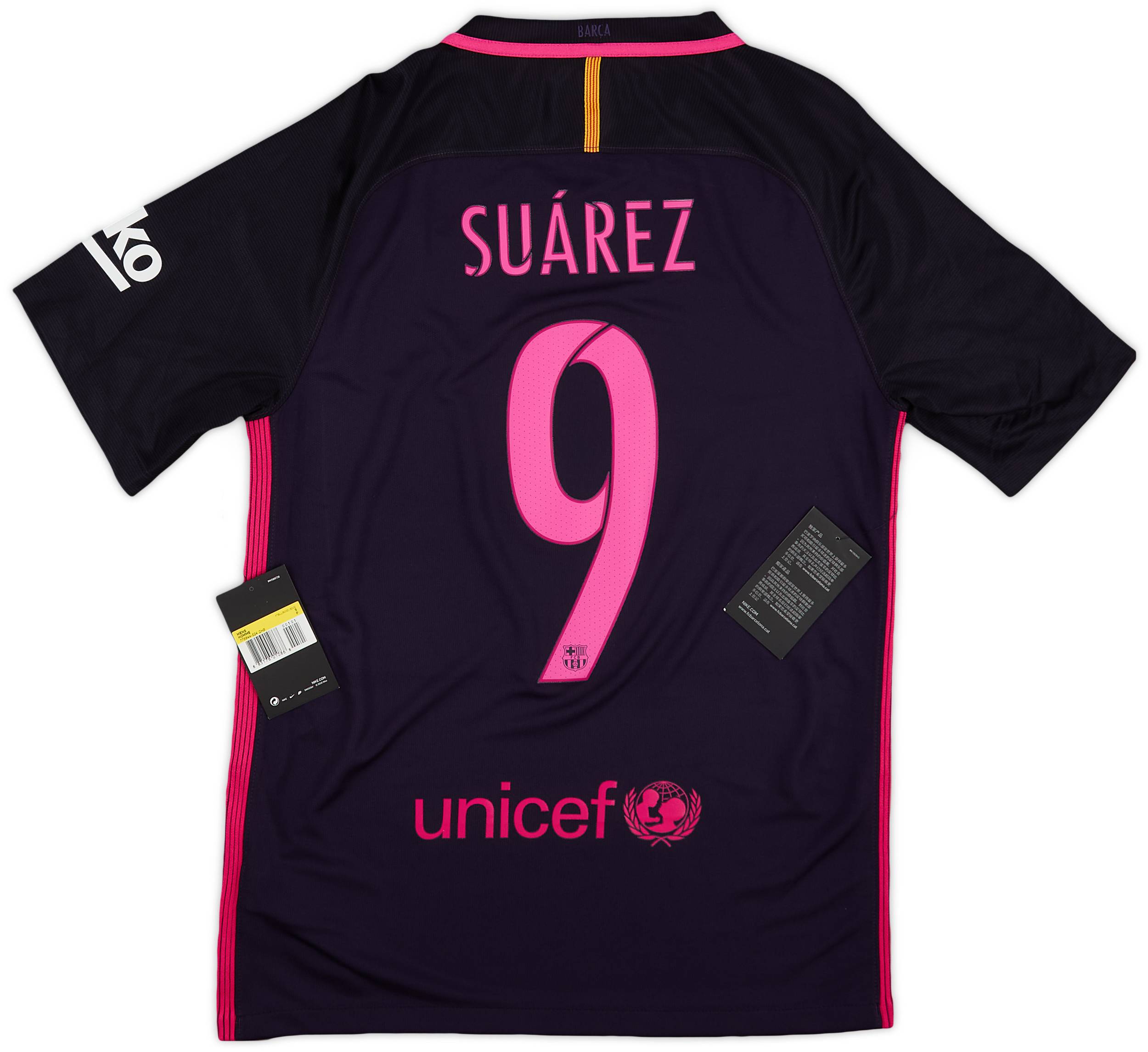 2016-17 Barcelona Away Shirt Suarez #9 (S)