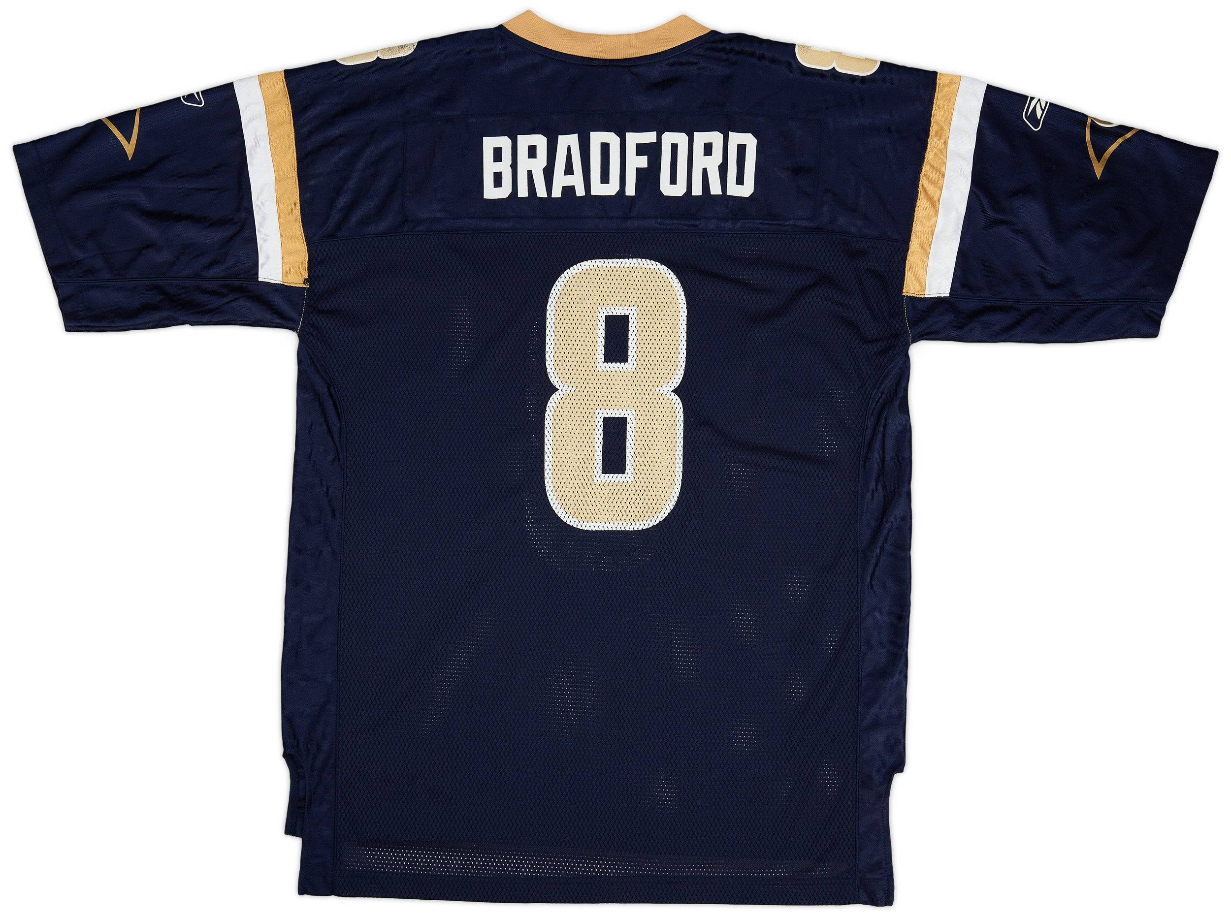 2010 Louis Rams Bradford #8 Reebok On Field Jersey (Home) XL