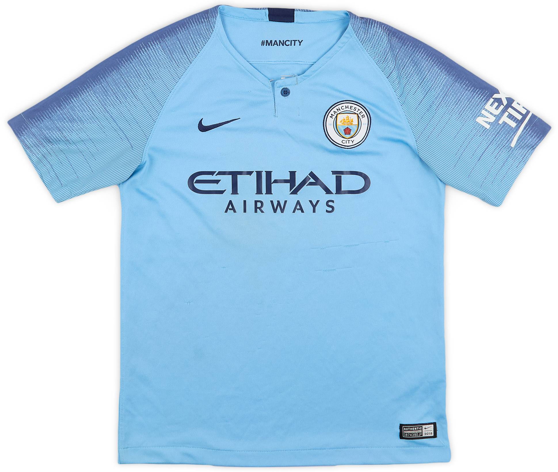 2018-19 Manchester City Home Shirt - 6/10 - (L.Boys)