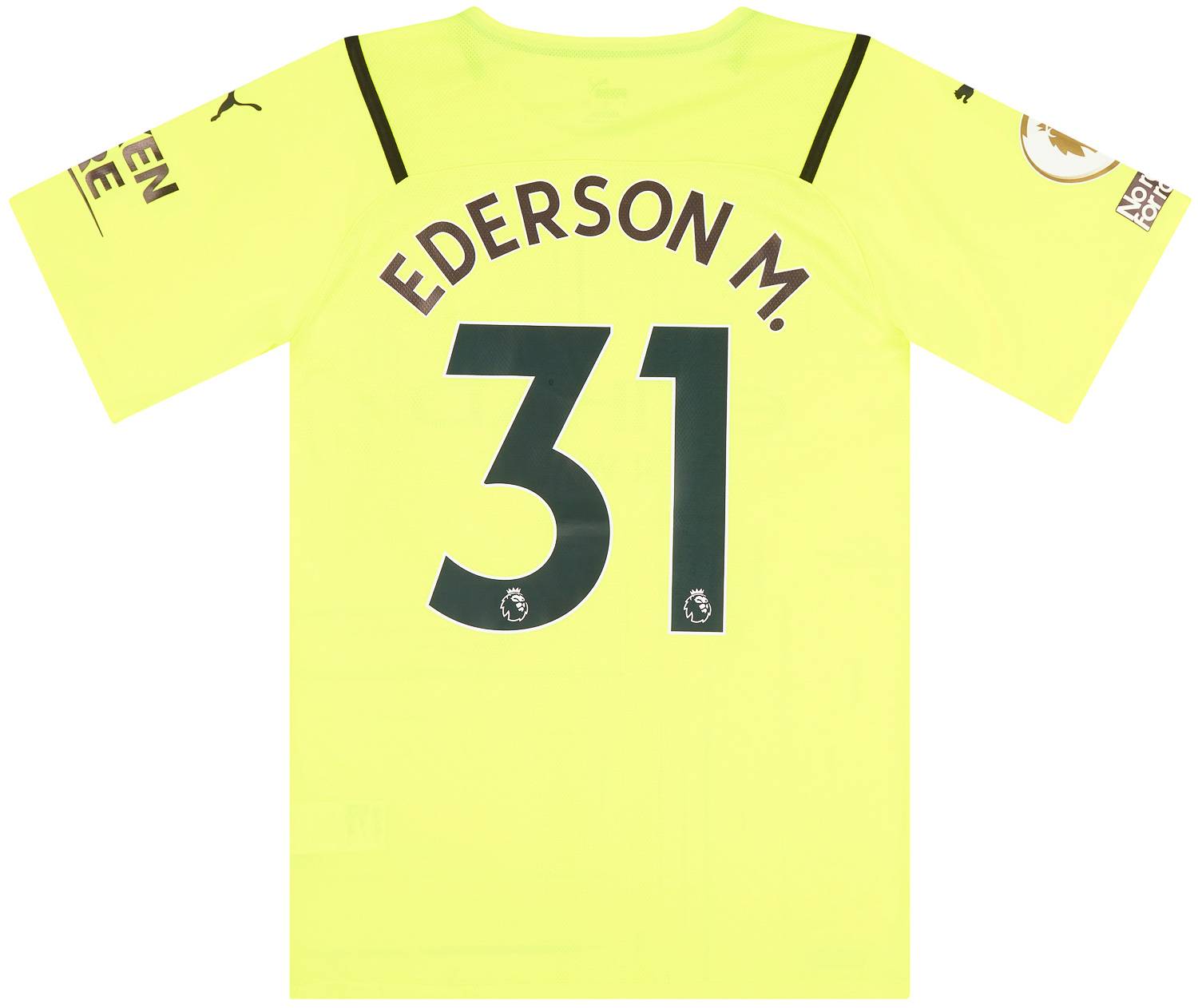 2021-22 Manchester City Match Issue GK Shirt Ederson #31