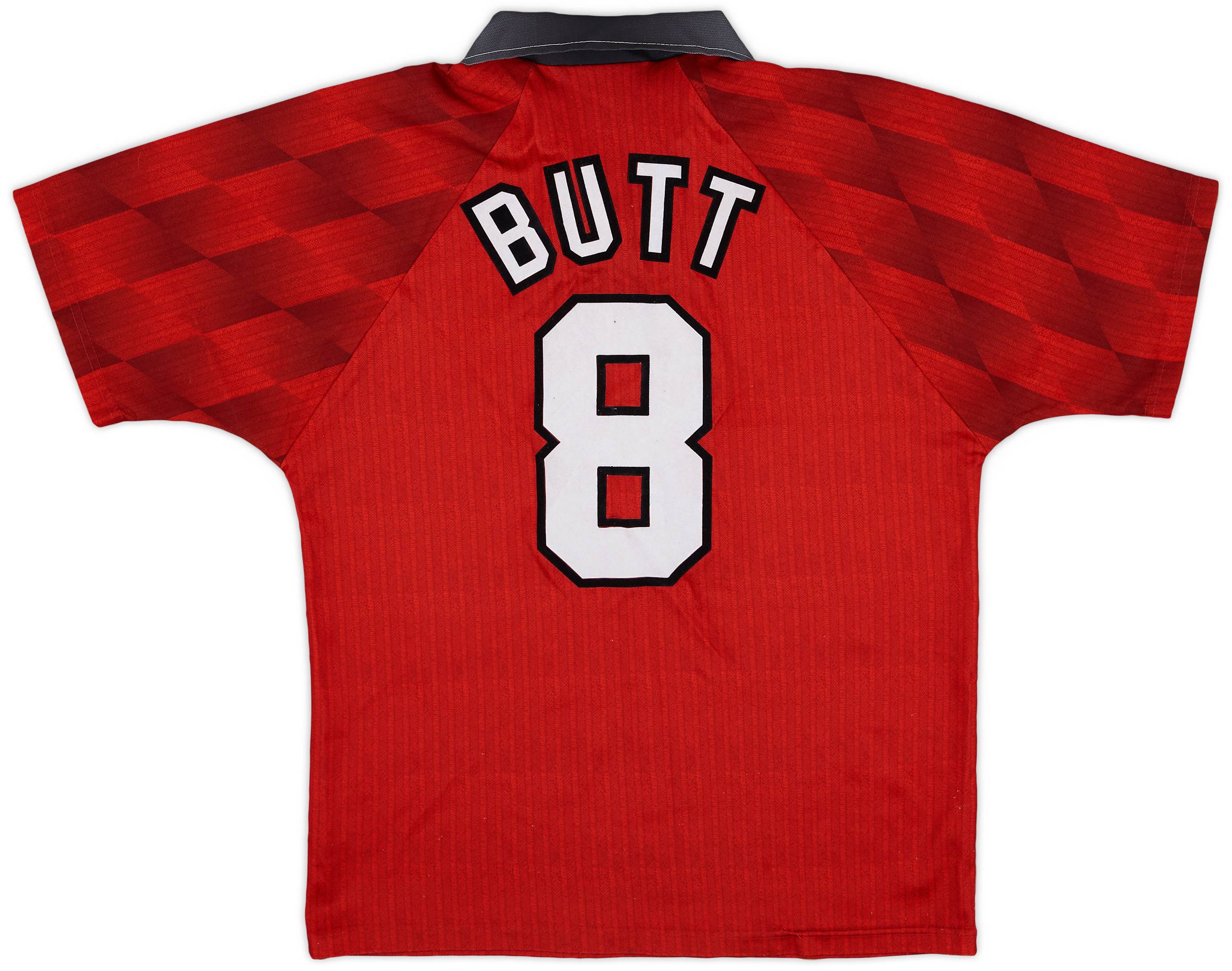 1996-98 Manchester United Home Shirt Butt #8 - 8/10 - (Y)