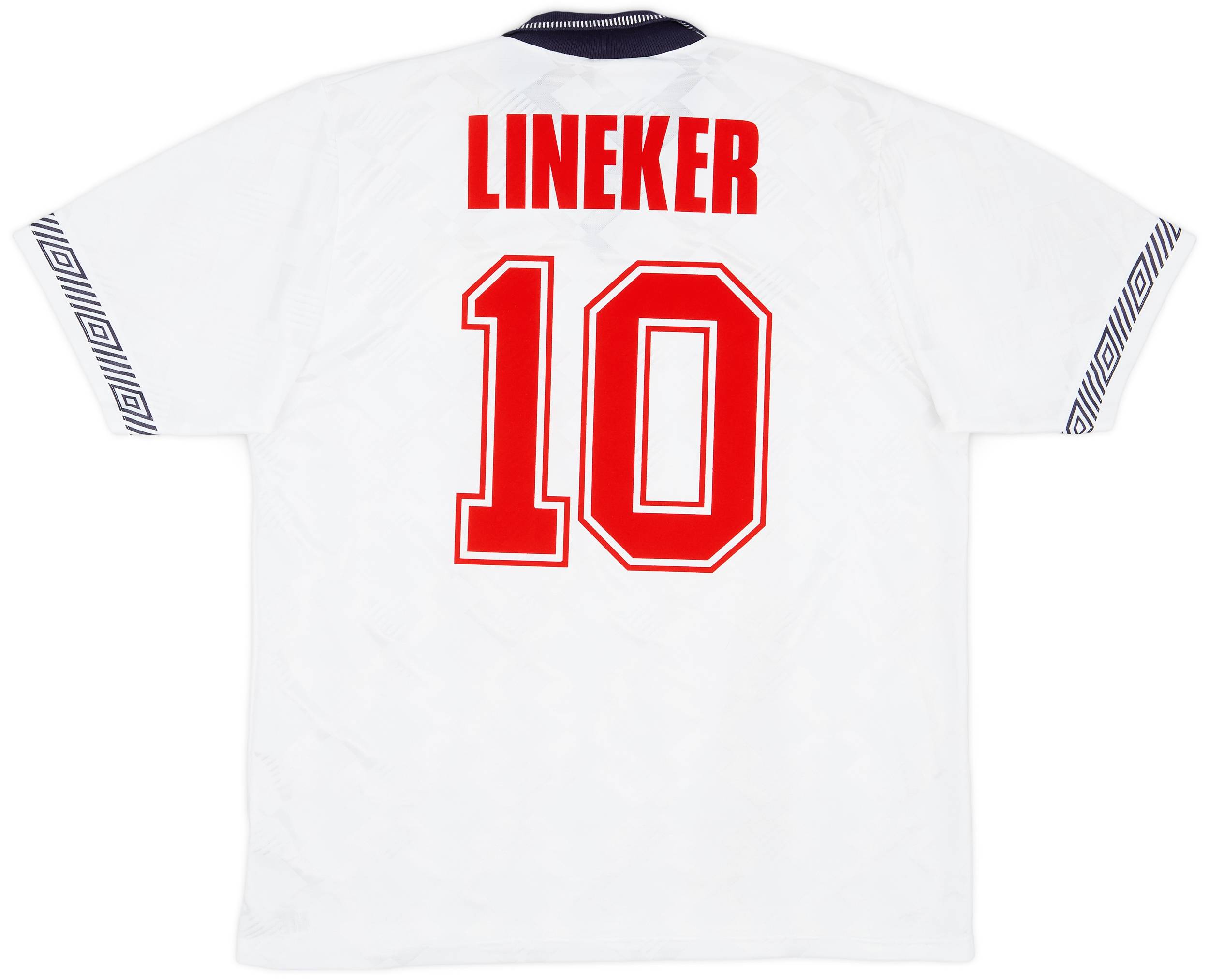 1990-92 England Home Shirt Lineker #10 - 8/10 - (L)