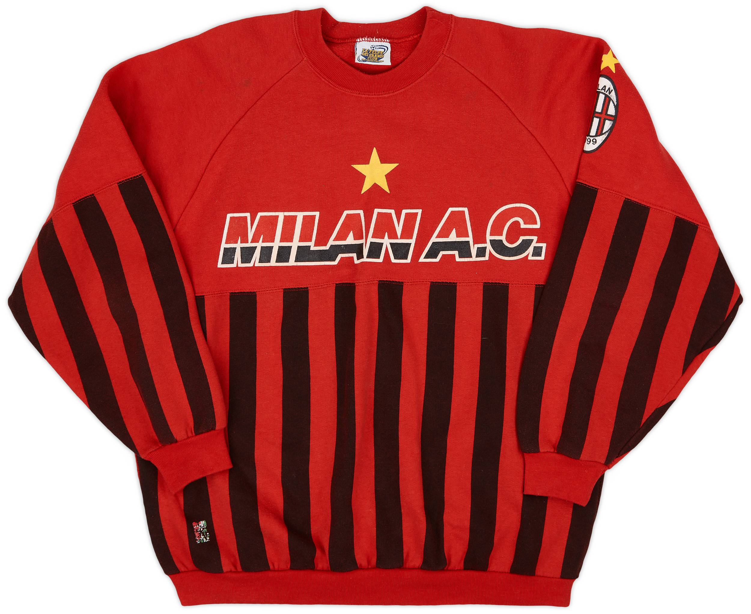 1990-91 AC Milan Le Felpe Dei Grandi Club Sweat Top - 8/10 - (L)