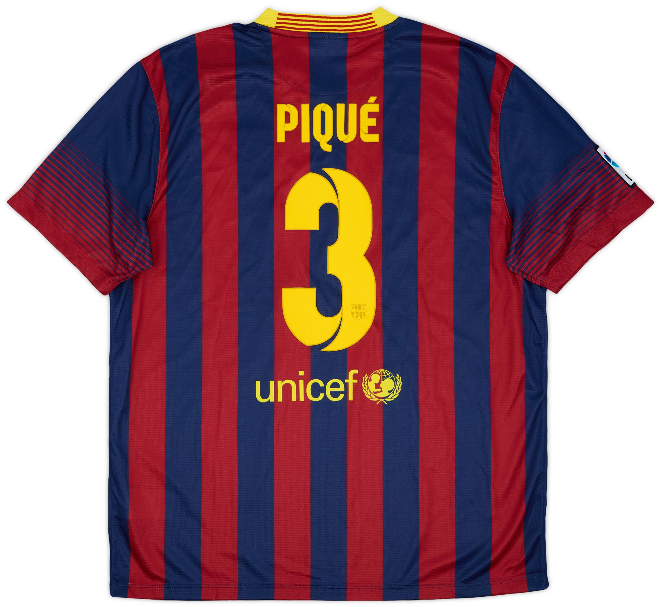 2013-14 Barcelona Home Shirt Pique #3 (XL)
