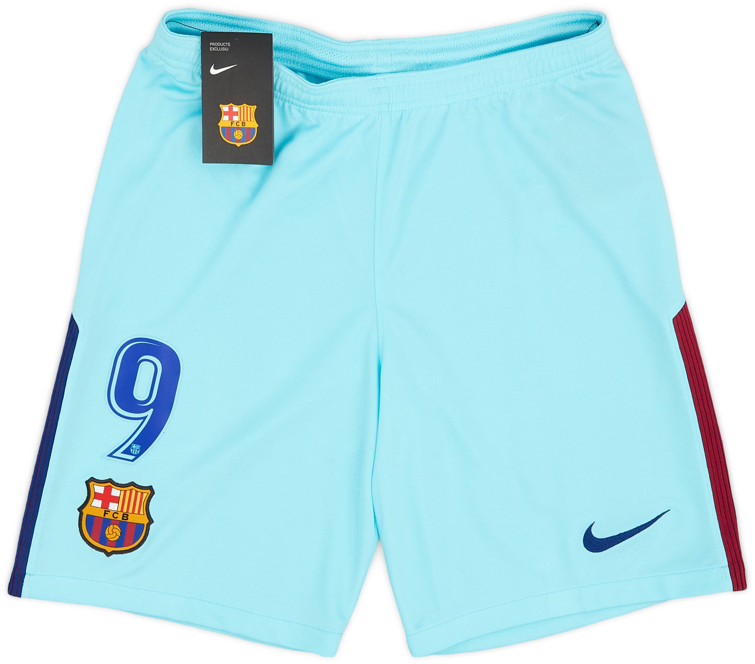 2017-18 Barcelona Away Shorts #9 (Suárez) (S)