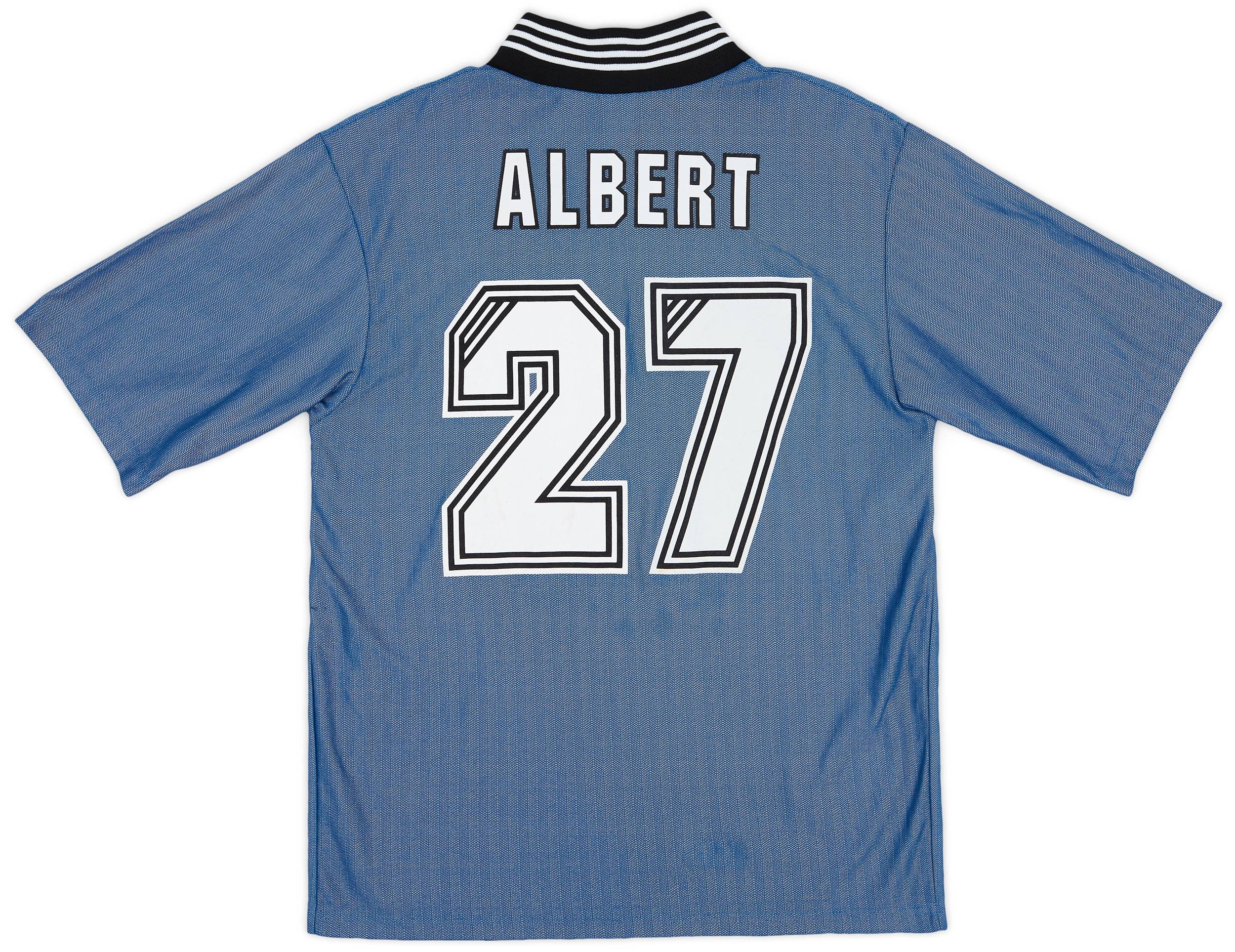 1996-97 Newcastle Signed Away Shirt Albert #27 - 7/10 - (M)