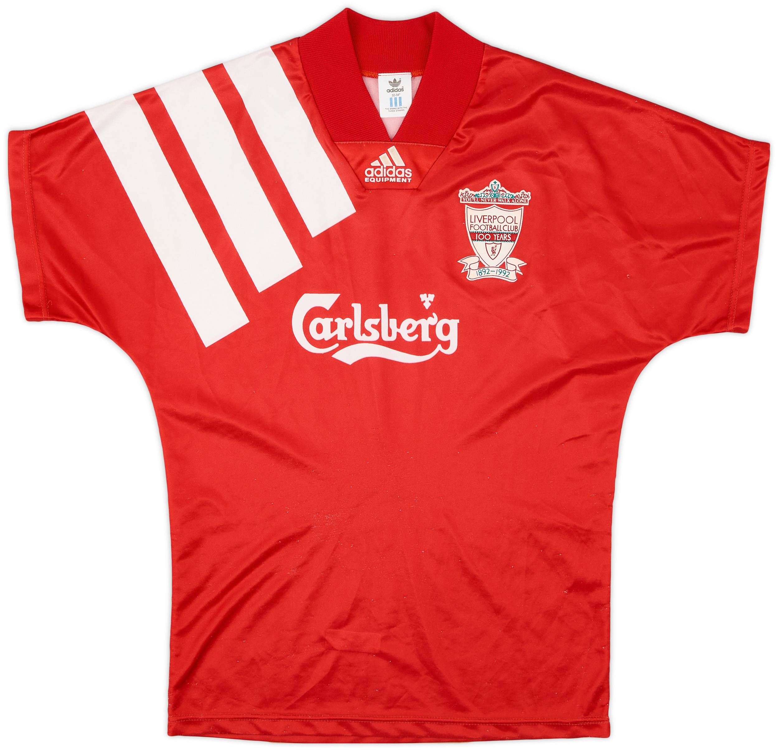 1992-93 Liverpool Centenary Home Shirt - 9/10 - (L.Boys)
