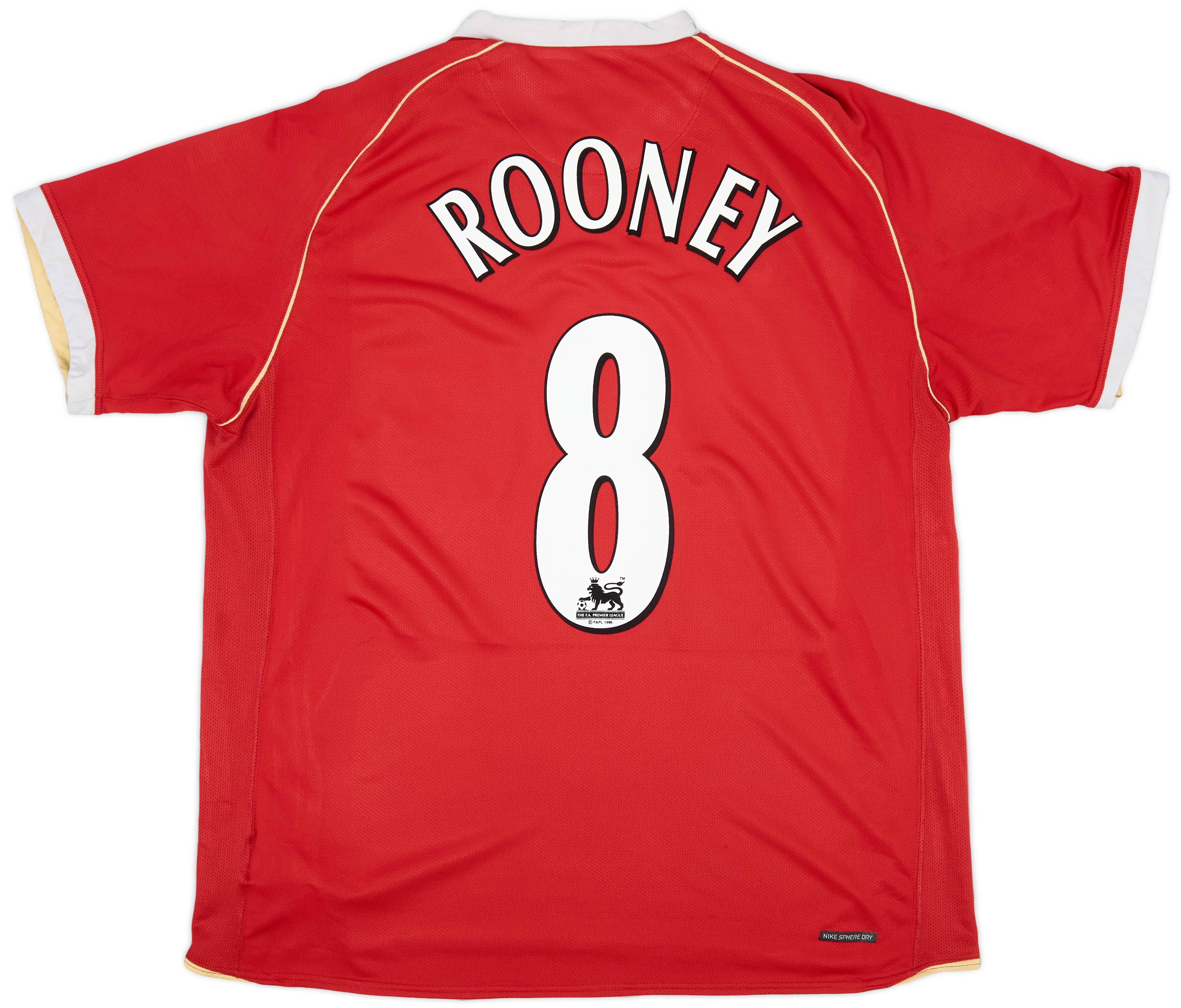 2006-07 Manchester United Home Shirt Rooney #8 - 7/10 - (XL)