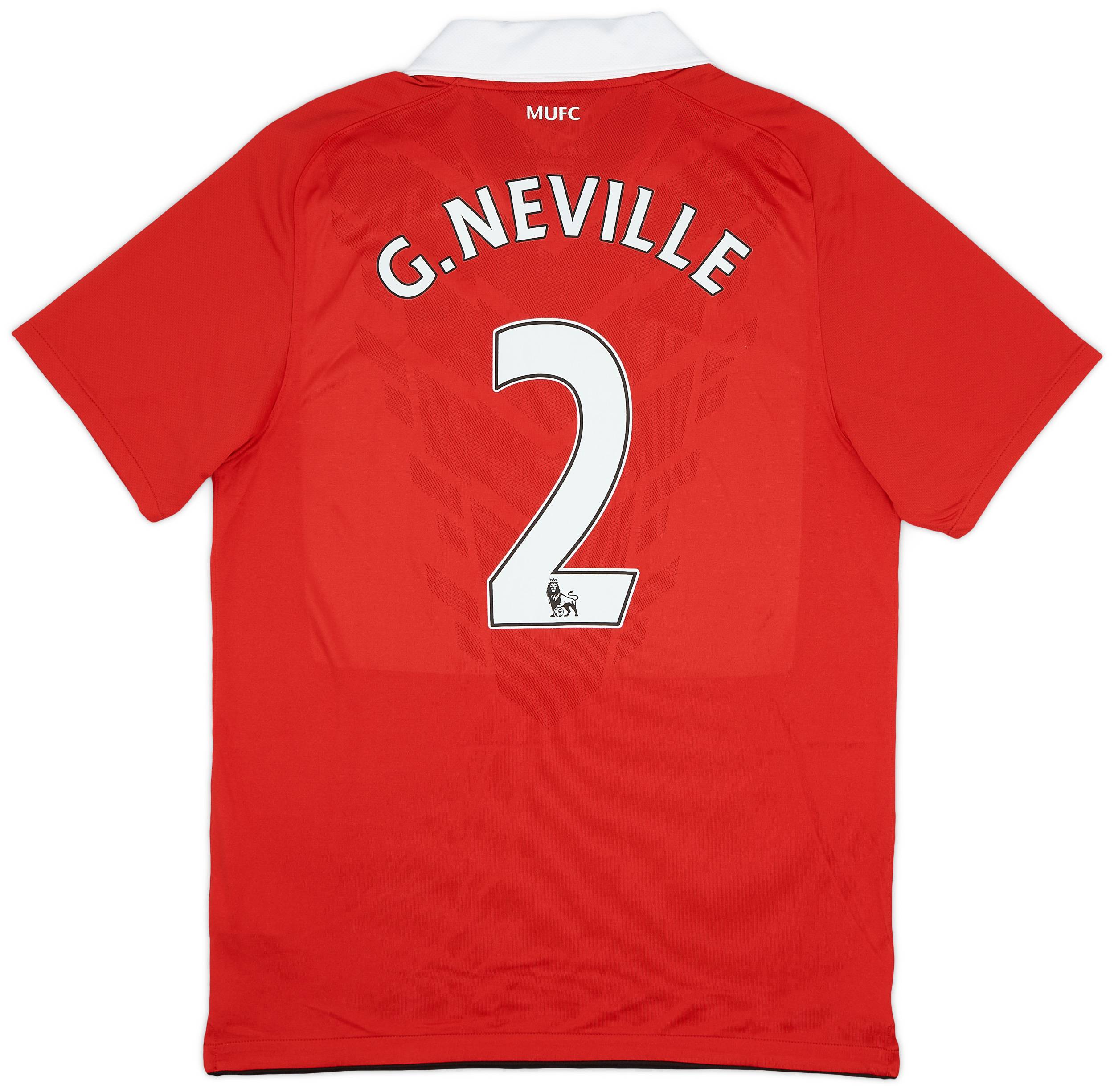 2010-11 Manchester United Home Shirt G. Neville #2 (M)