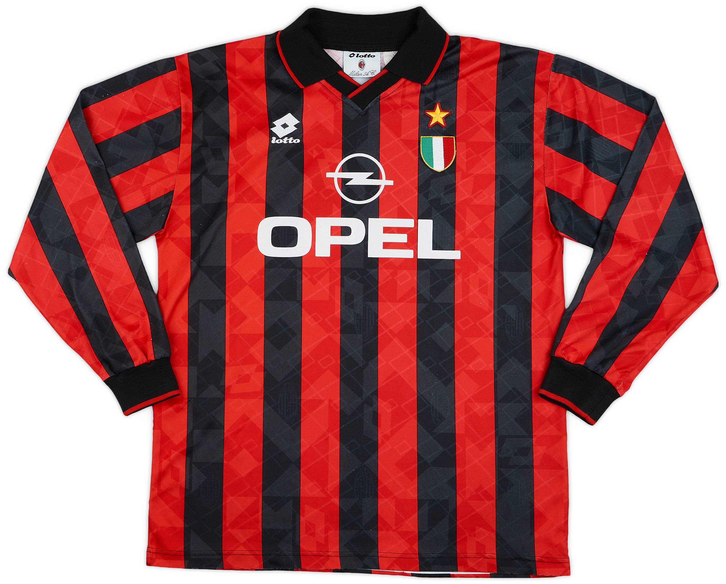 1994-95 AC Milan Home L/S Shirt - 8/10 - (XXL)