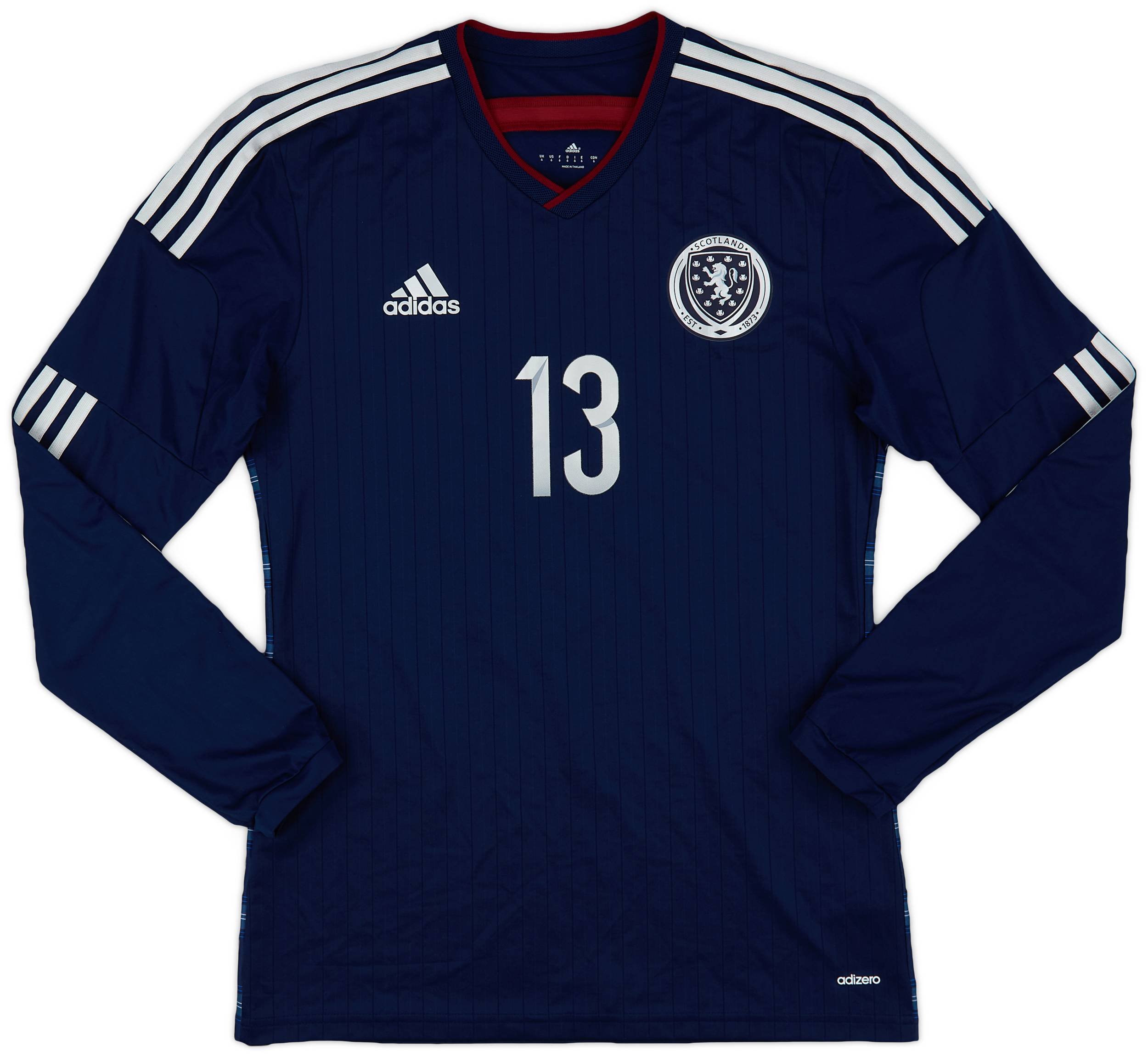 2014-15 Scotland Player Issue Home L/S Shirt #13 - 8/10 - (M)
