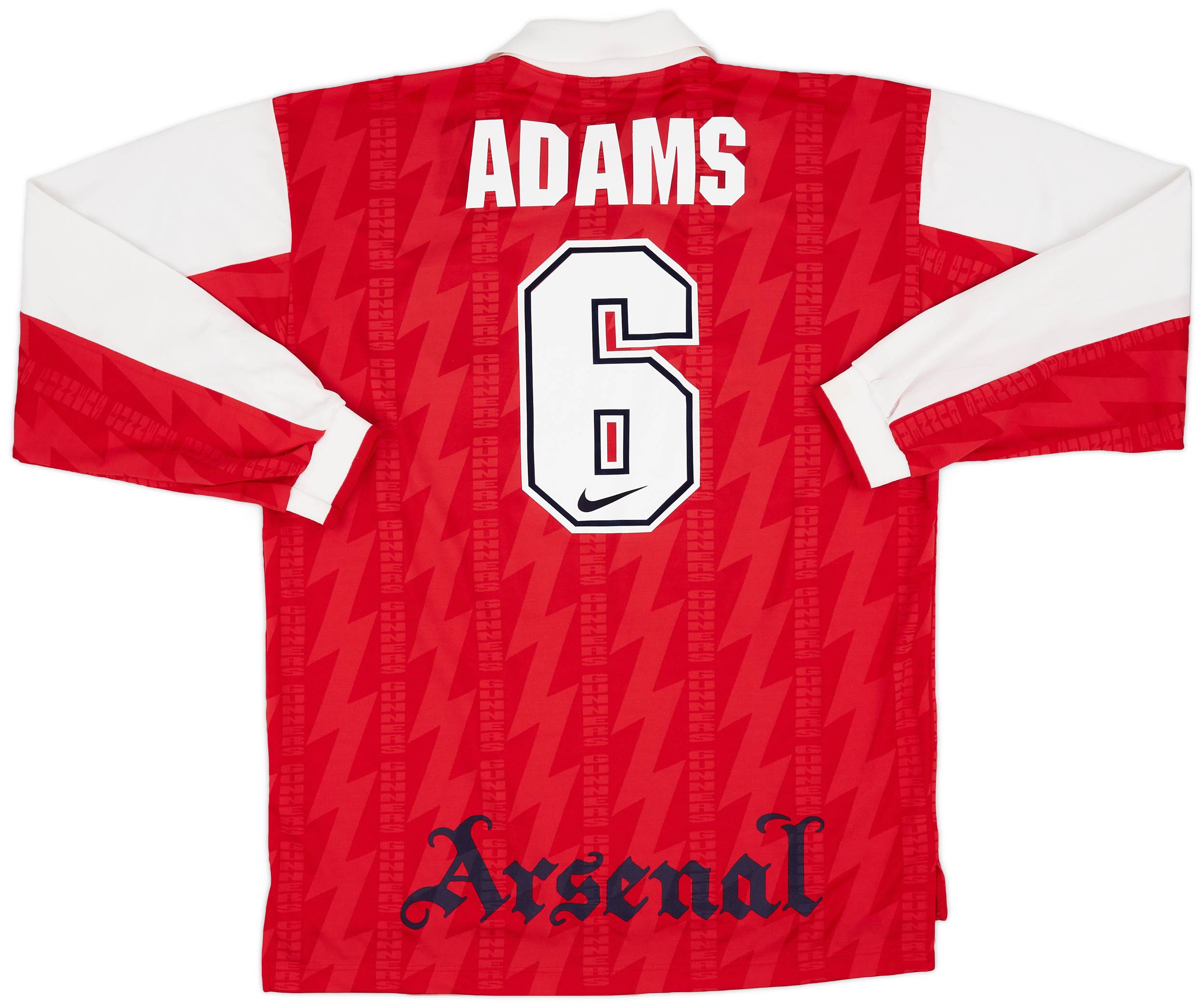 1994-96 Arsenal Home L/S Shirt Adams #6 - 8/10 - (XL)