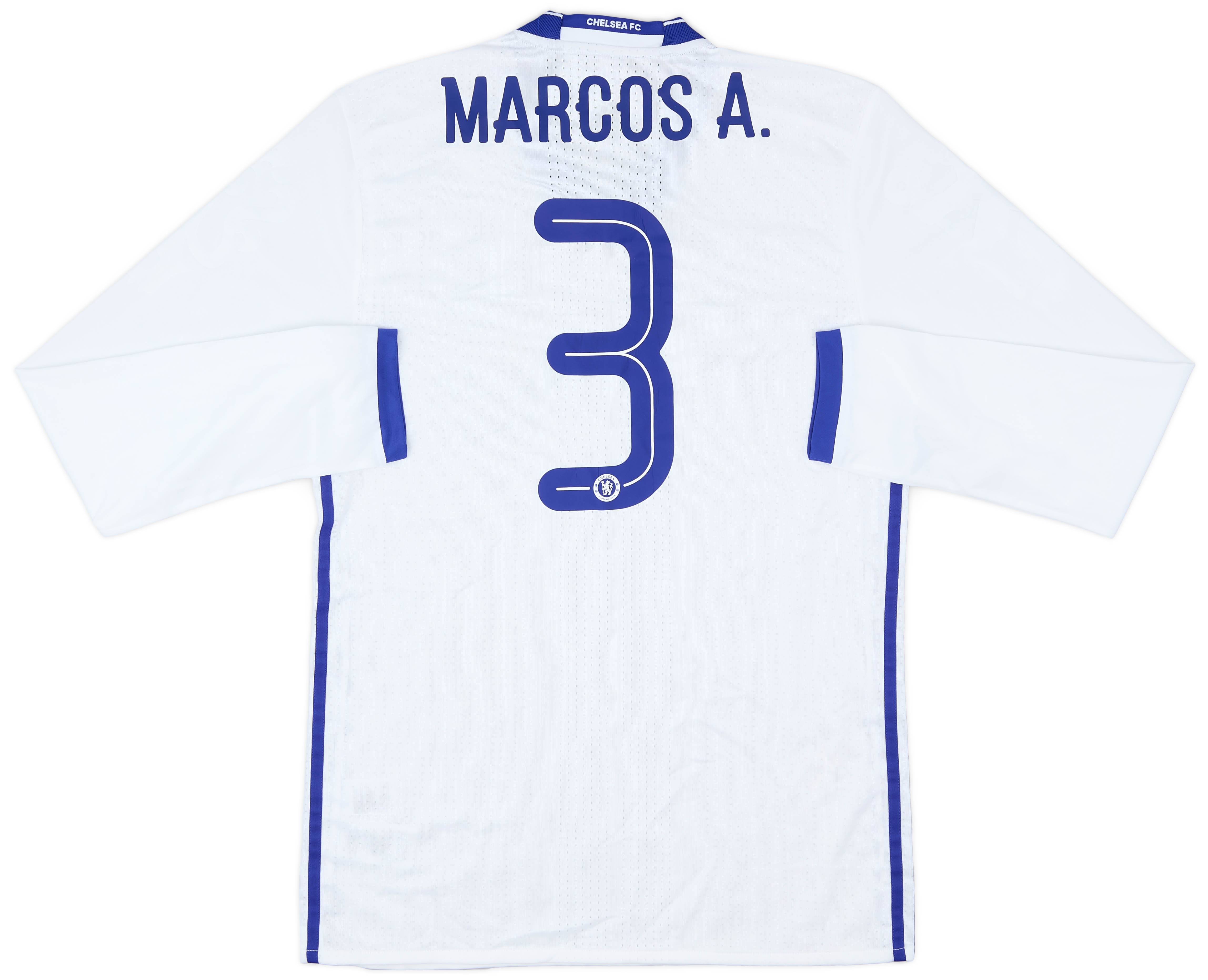 2016-17 Chelsea Player Issue Third L/S Shirt Marcos A #3 (L)