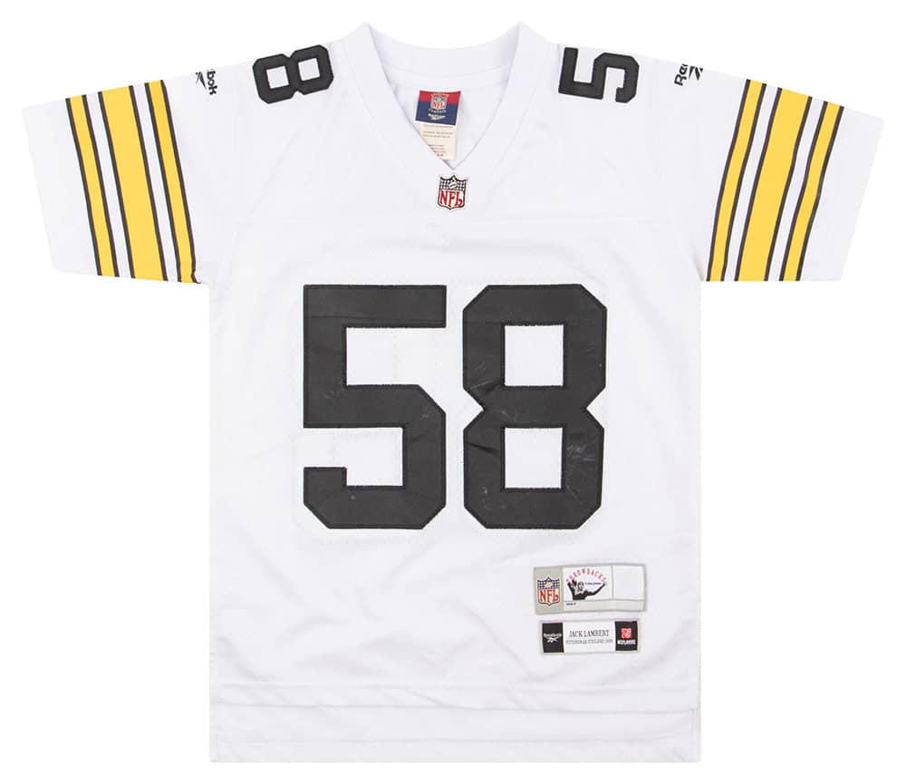 1976 Pittsburgh Steelers Lambert 58 Reebok Throwback Jersey Away Y