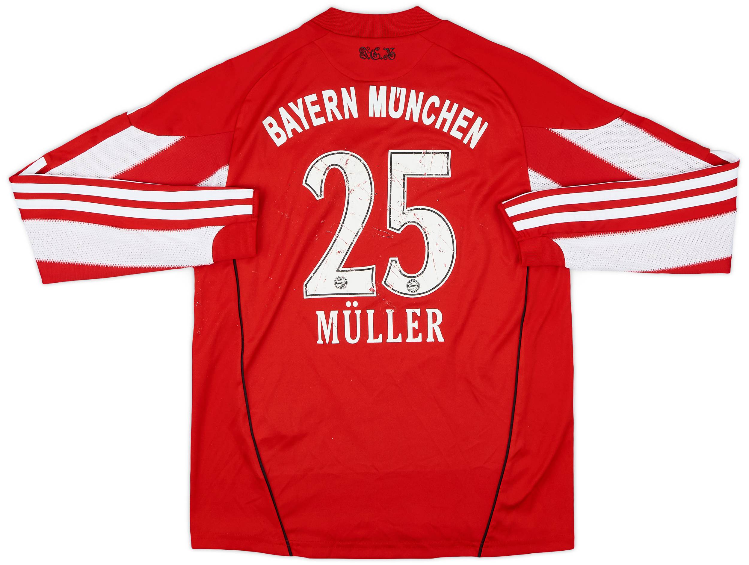 2010-11 Bayern Munich Home L/S Shirt Muller #25 - 5/10 - (M.Boys)