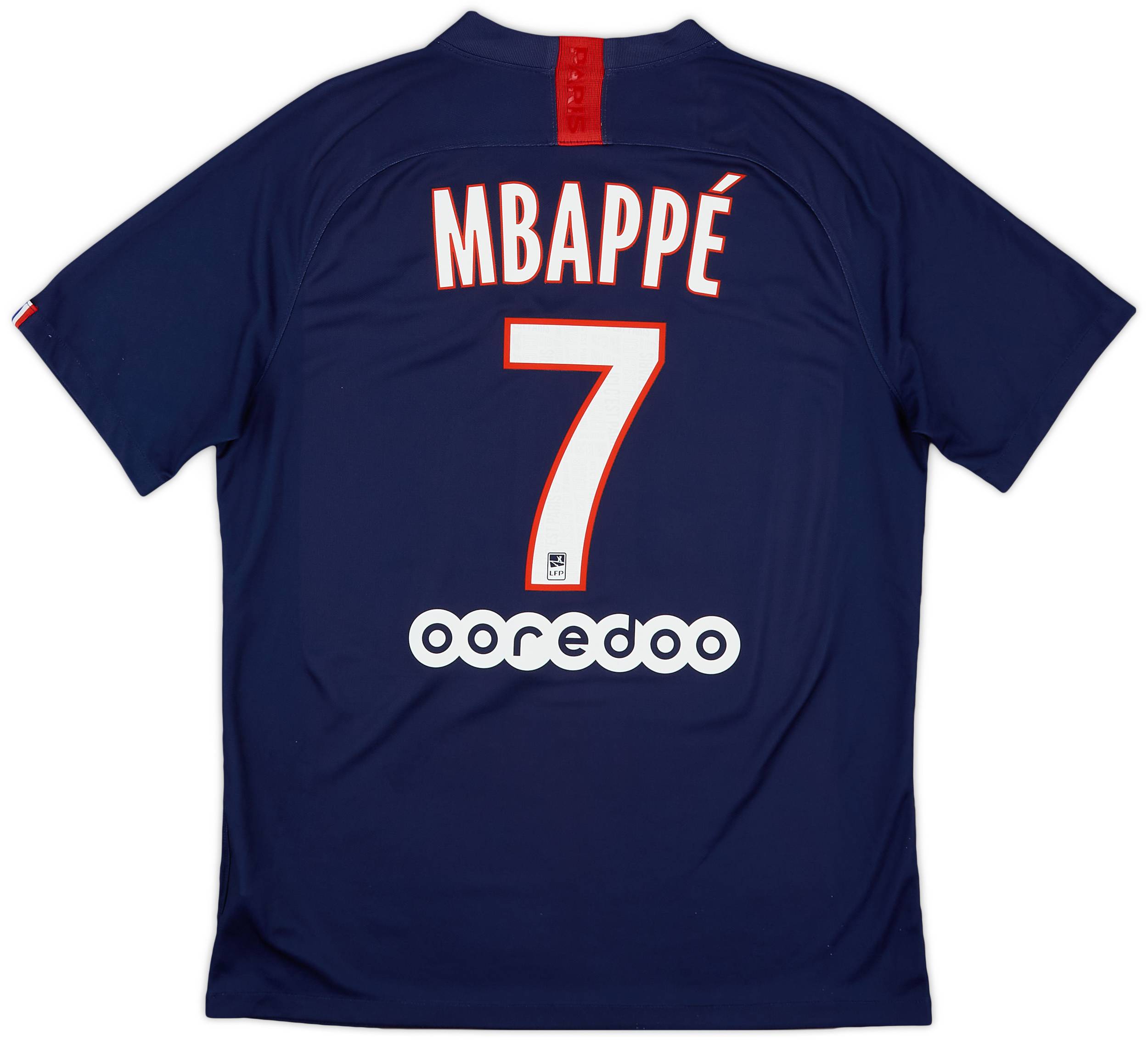 2019-20 Paris Saint-Germain Home Shirt Mbappe #7 - 6/10 - (L)