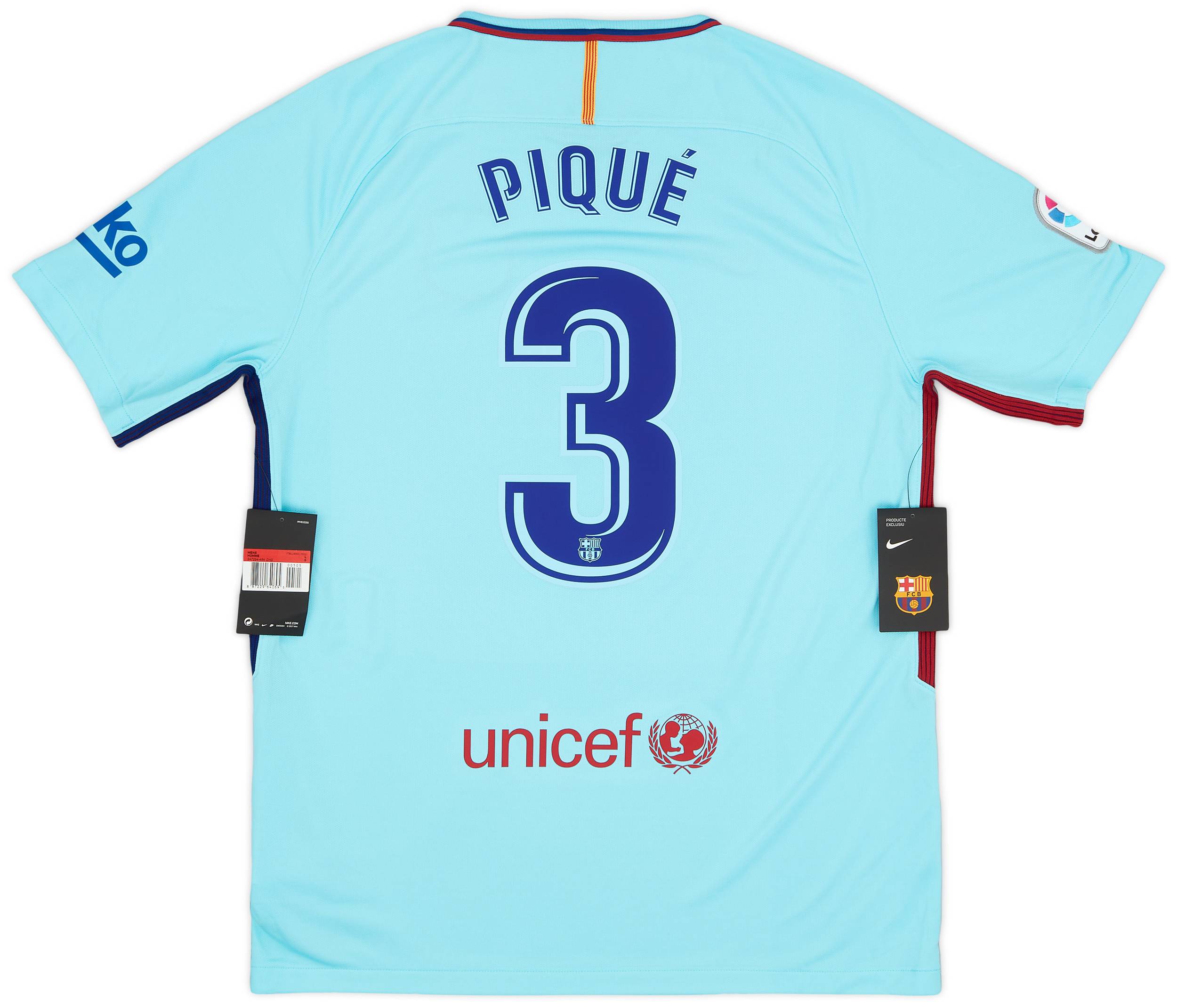 2017-18 Barcelona Away Shirt Pique #3