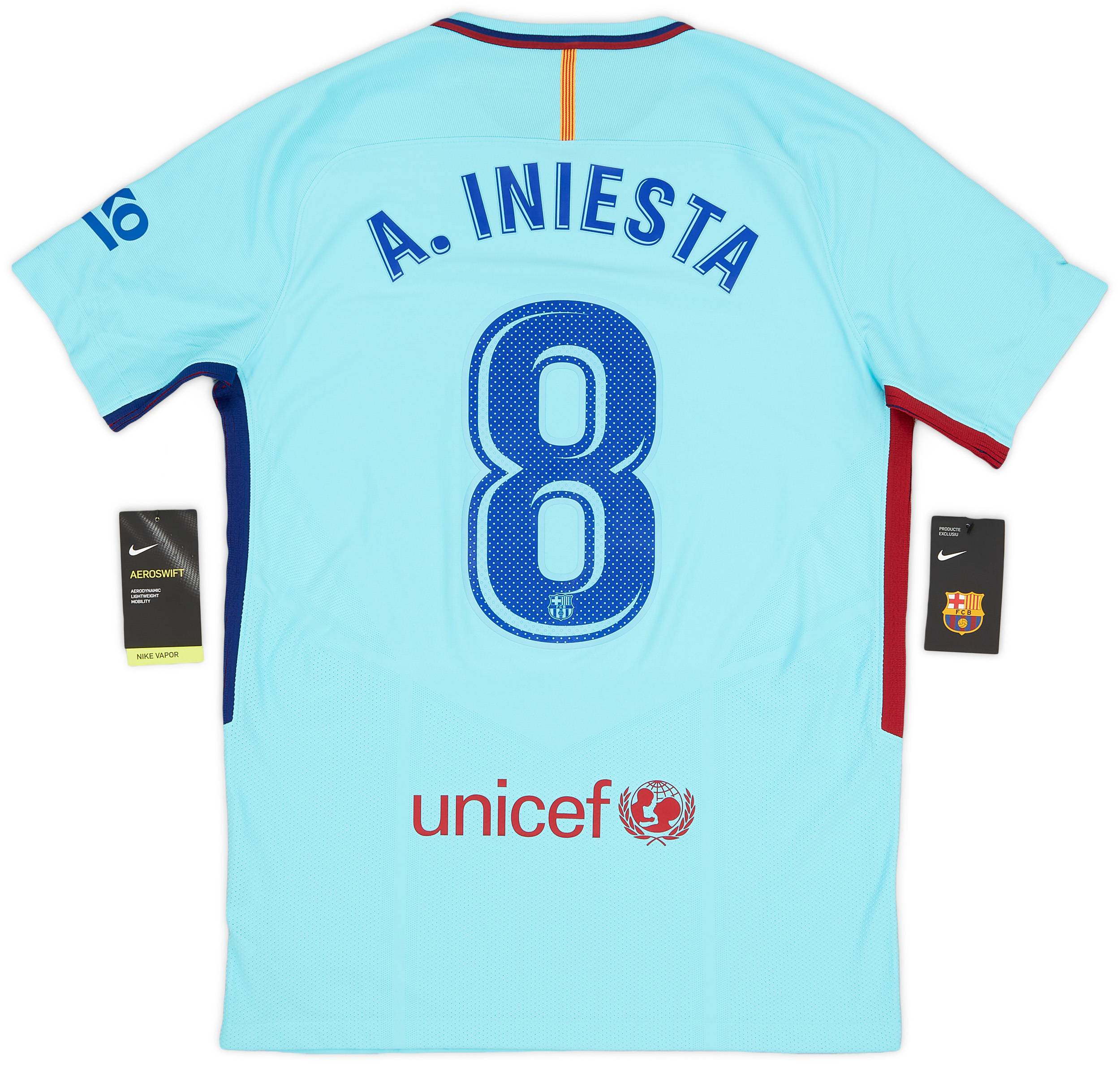 2017-18 Barcelona Authentic Away Shirt A.Iniesta #8