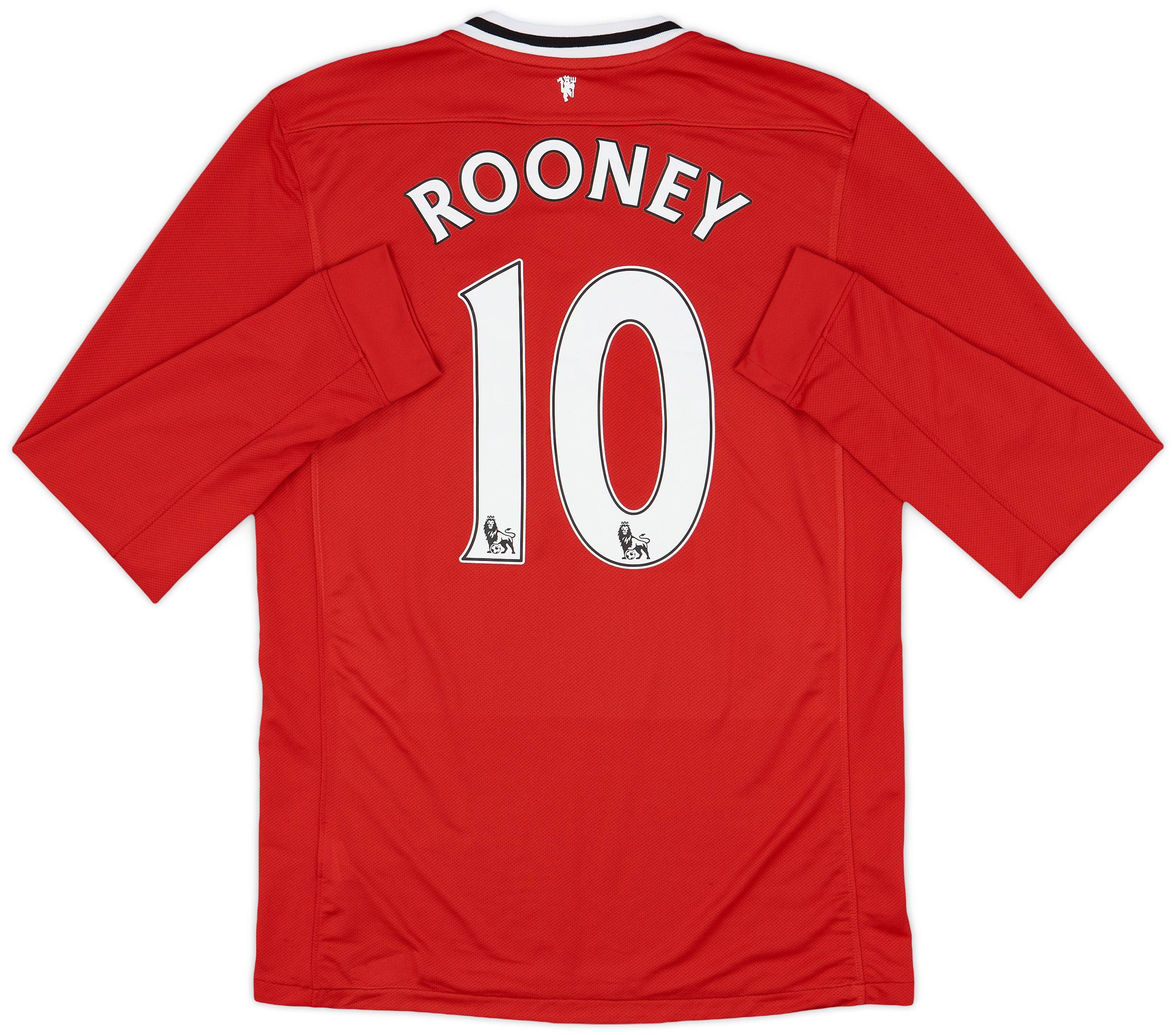 2011-12 Manchester United Home L/S Shirt Rooney #10 - 8/10 - (M)