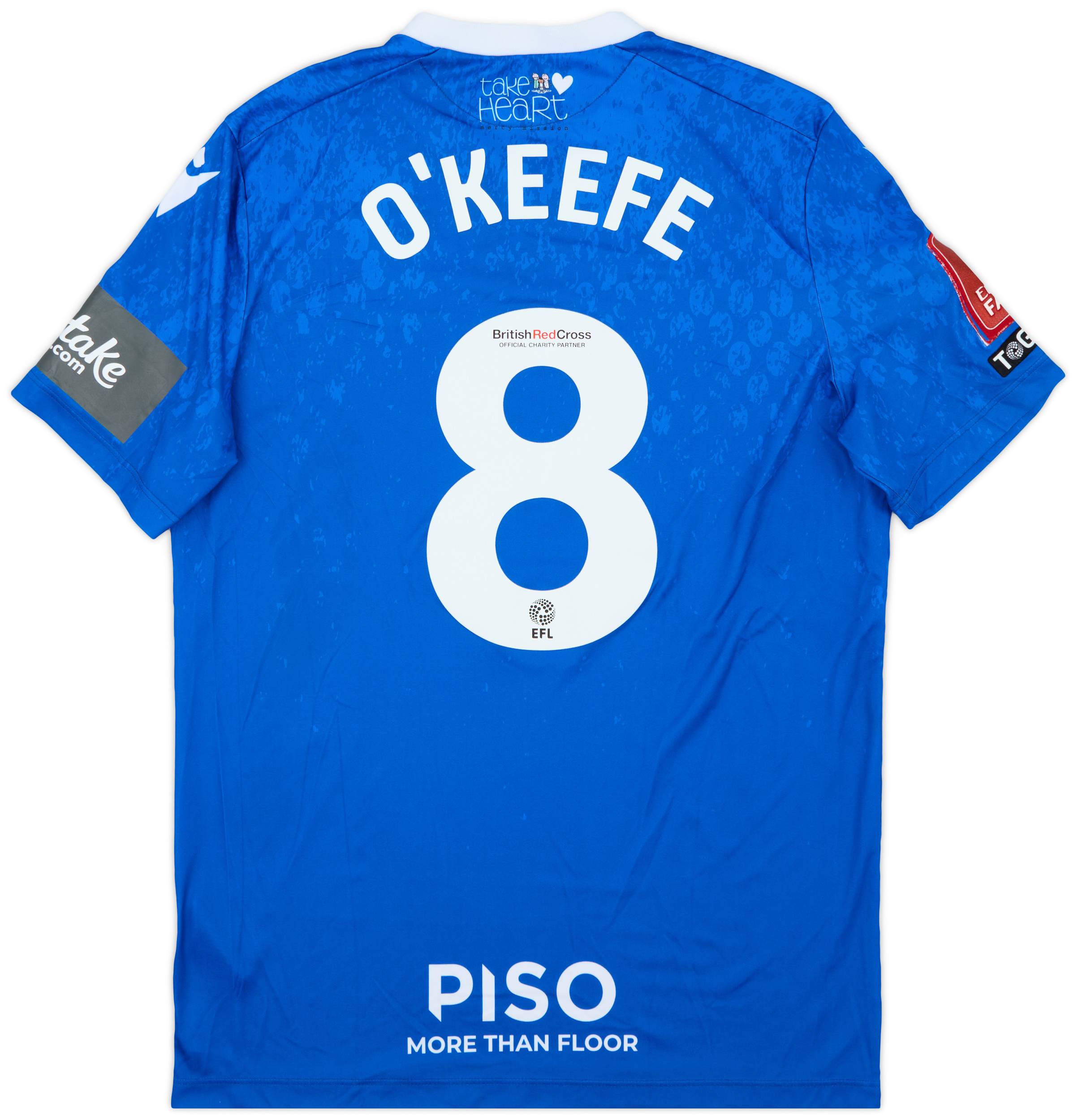 2022-23 Gillingham Match Issue FA Cup Home Shirt O'Keefe #8