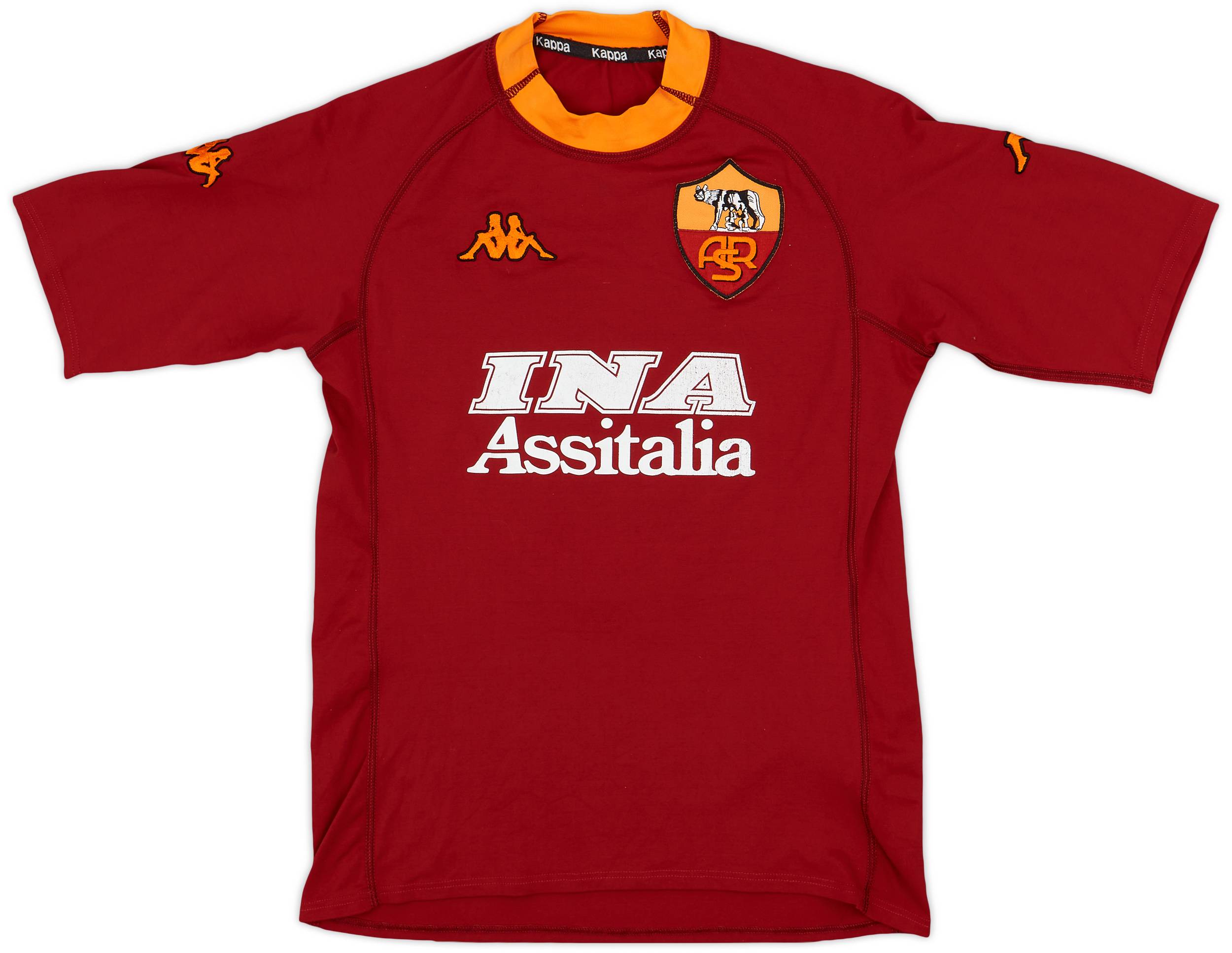 00/01 ローマ　ホーム　中田　長袖 2000-01 Roma Home Shirt Nakata #8 - 6/10 - (S)