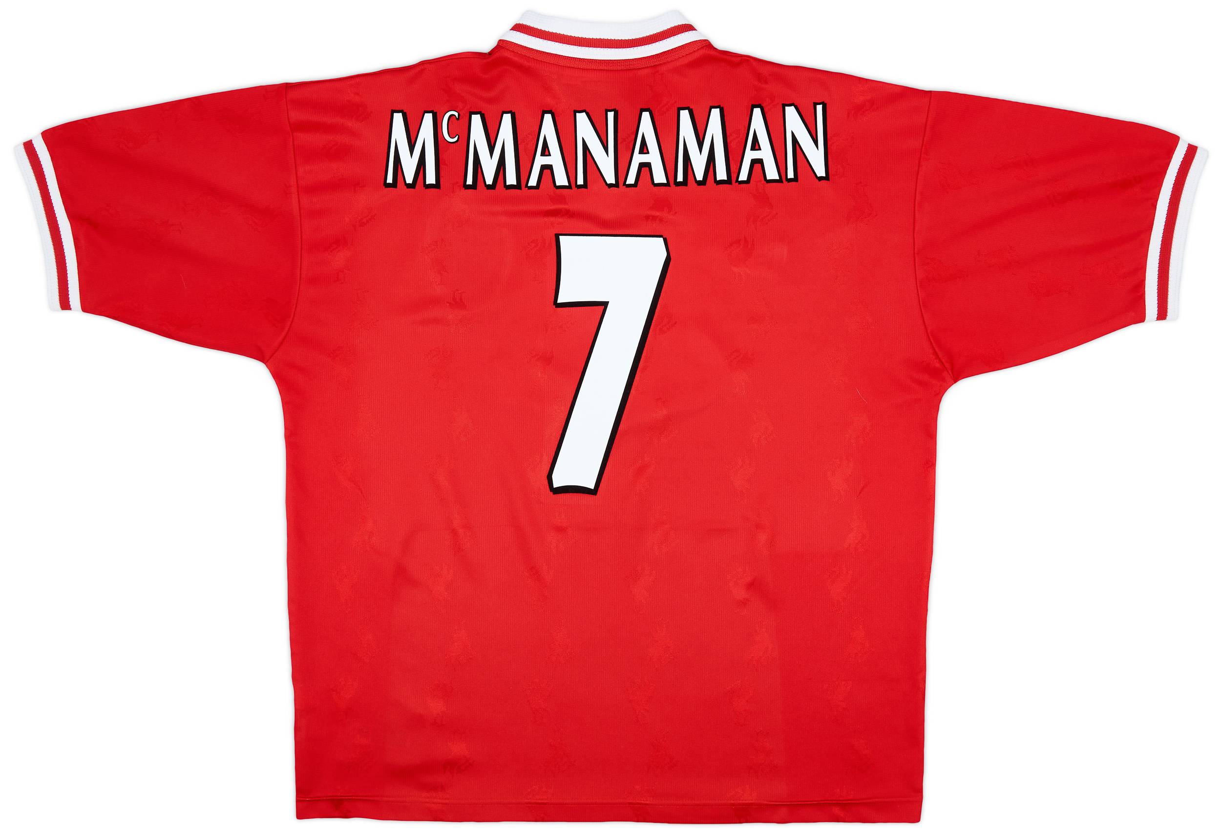 1996/97 リバプール Liverpool FC #7 マクマナマン 1996-98 Liverpool Home Shirt McManaman #7 - 8/10 - (XL)