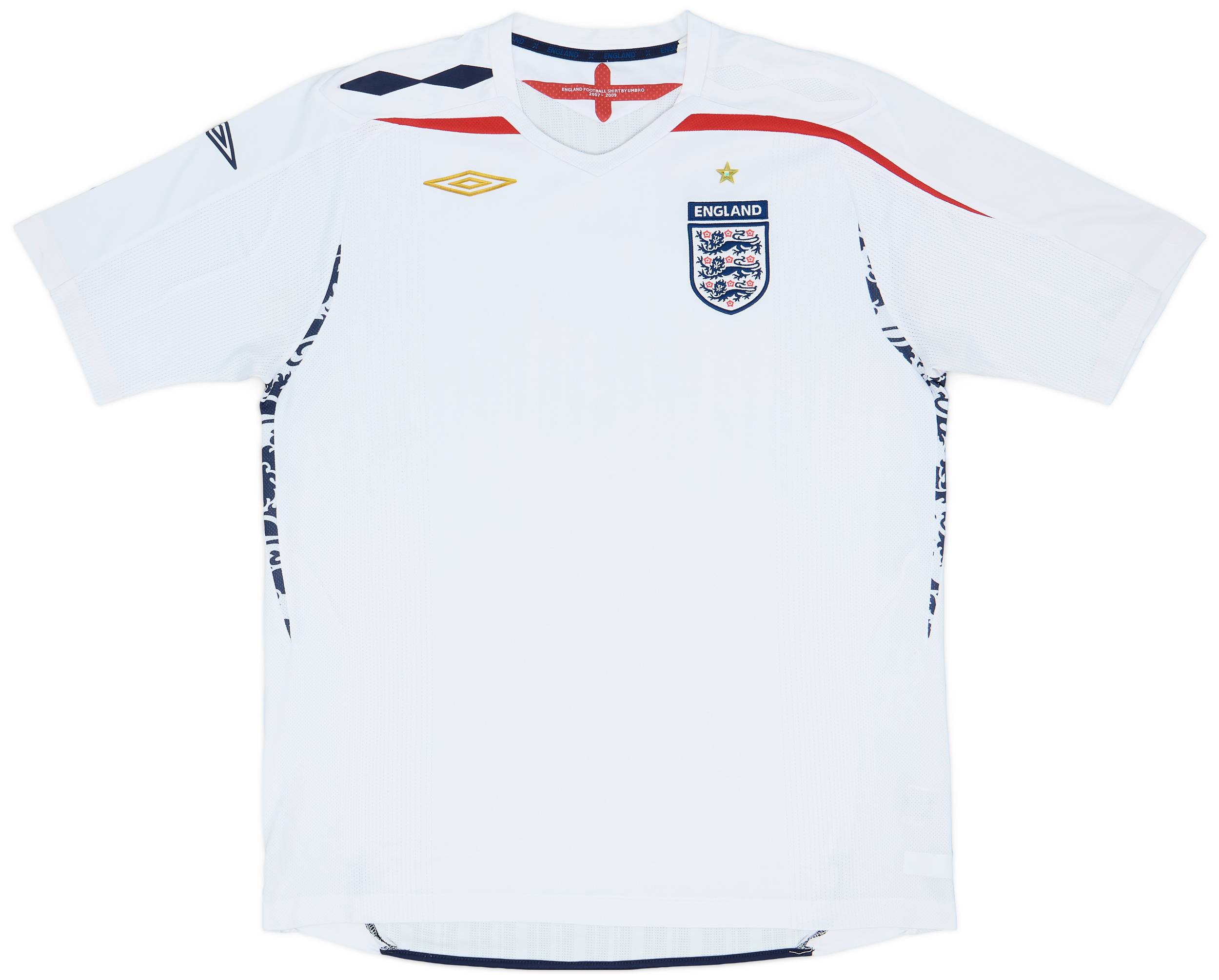 2007-09 England Home Shirt - 8/10 - (XL)