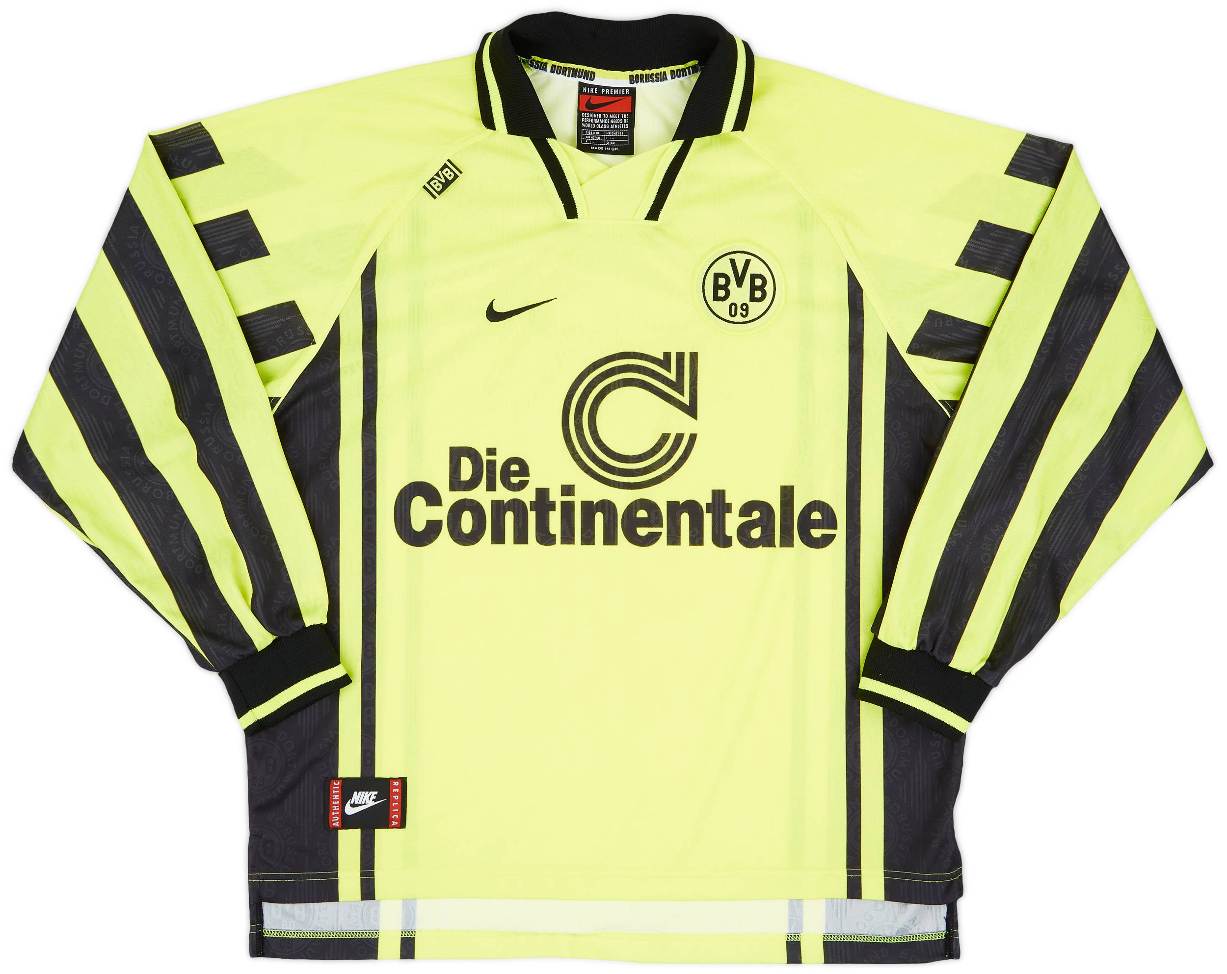 1996-97 Borussia Dortmund Home L/S Shirt - 9/10 - (XXL)
