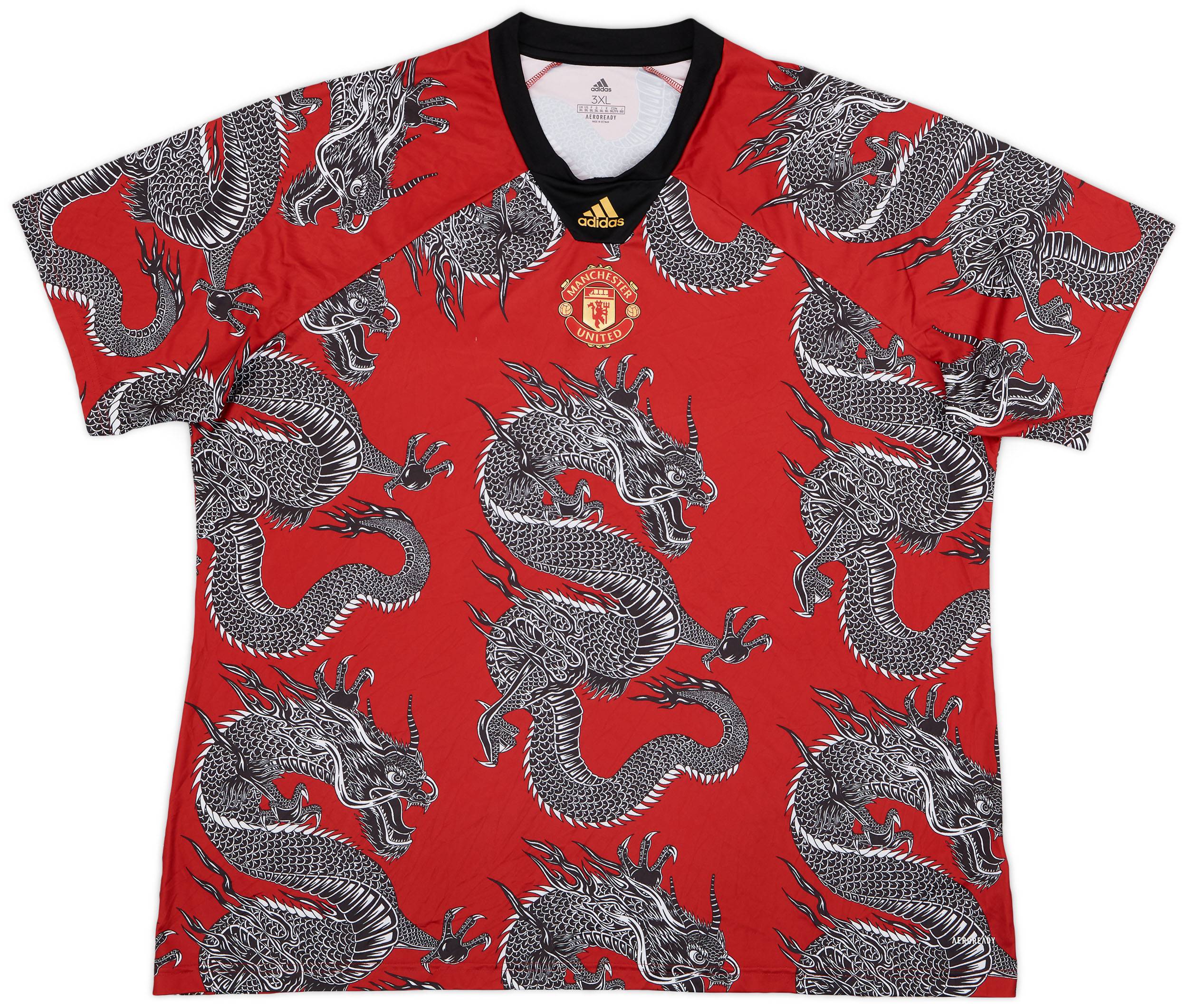 2019-20 Manchester United adidas Chinese New Year Pre-Match Shirt - 8/10 - (3XL)