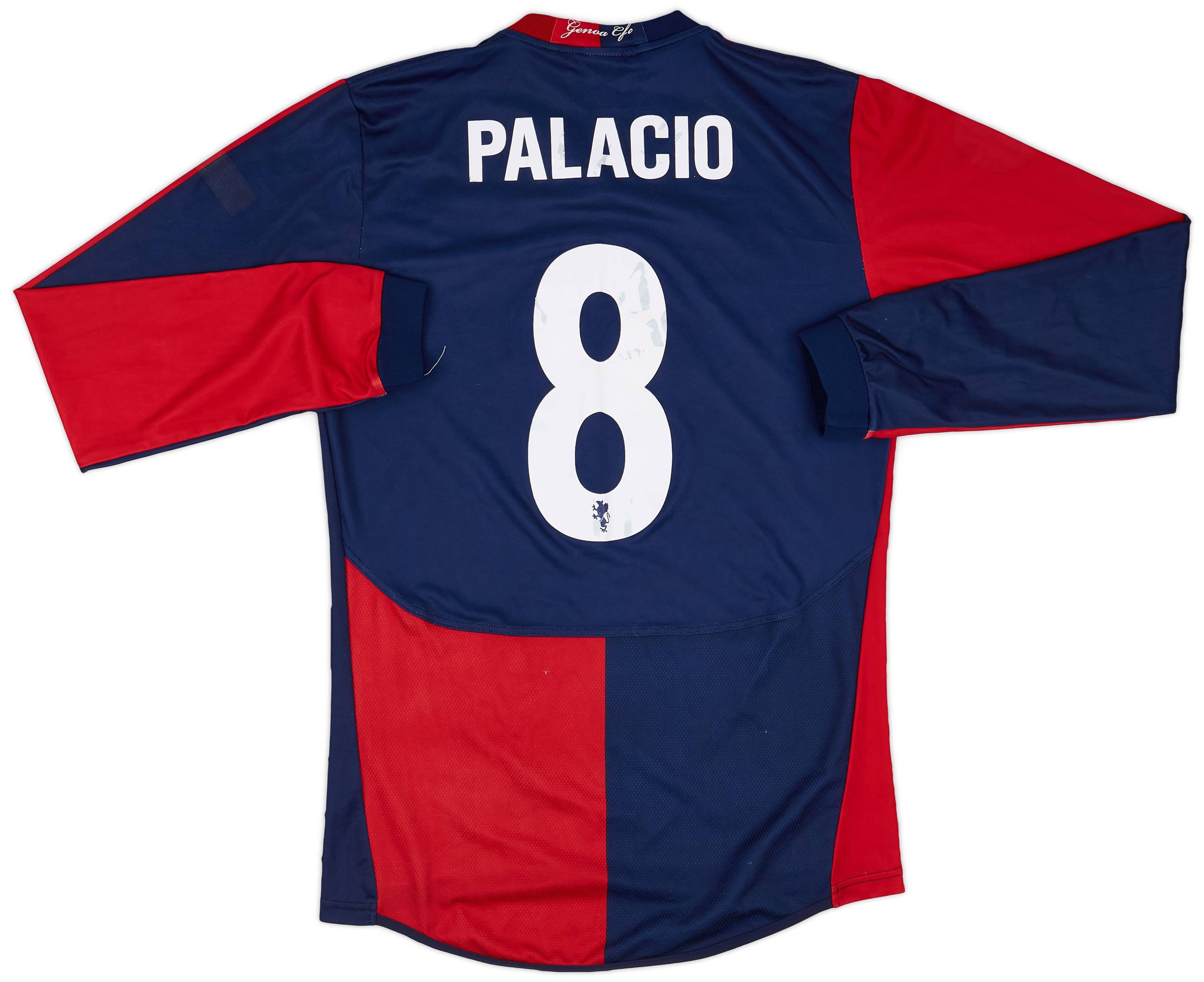 2009-10 Genoa Home L/S Cup Shirt Palacio #8 - 5/10 - (L)