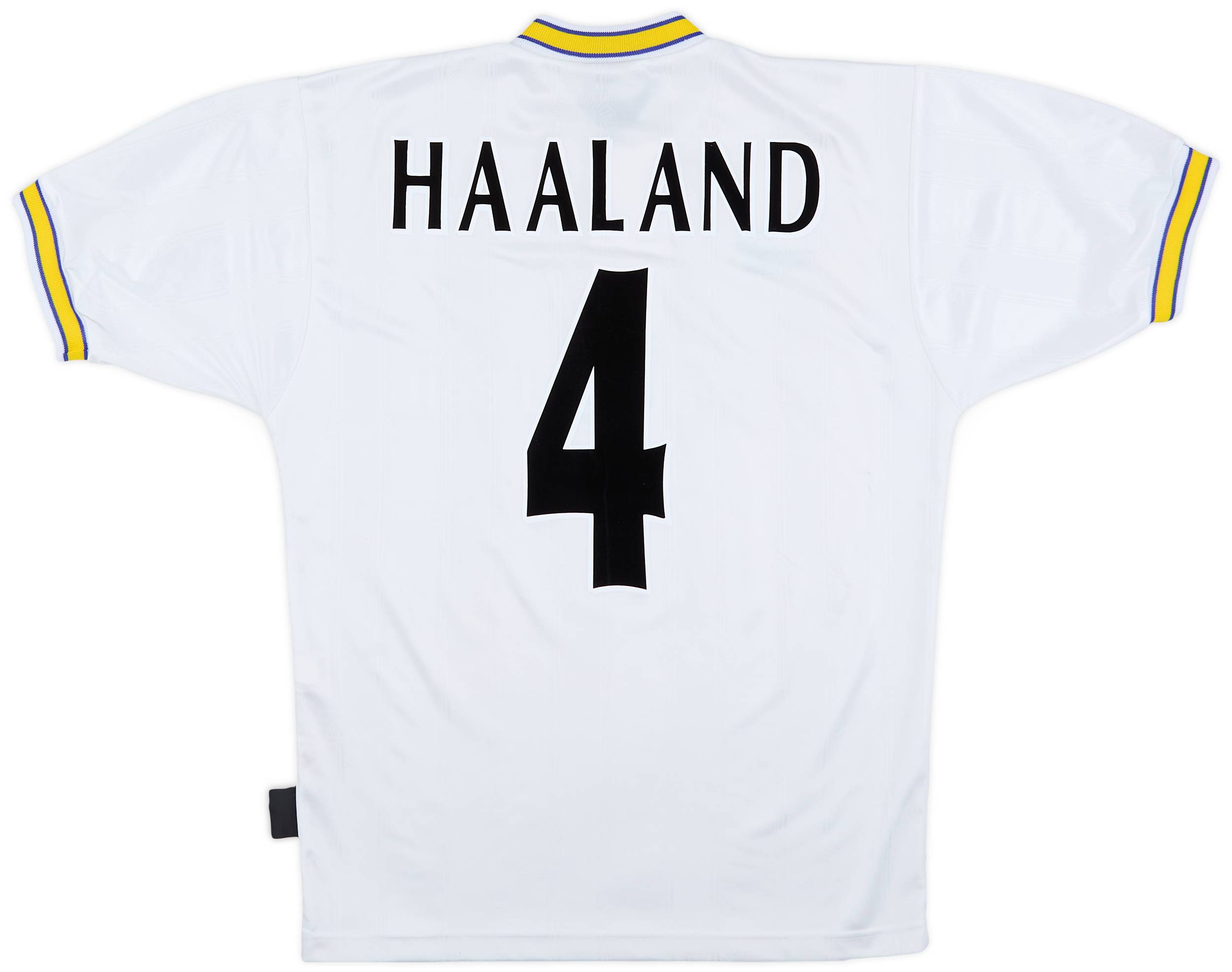 1996-98 Leeds United Home Shirt Haaland #4 - 7/10 - (S)