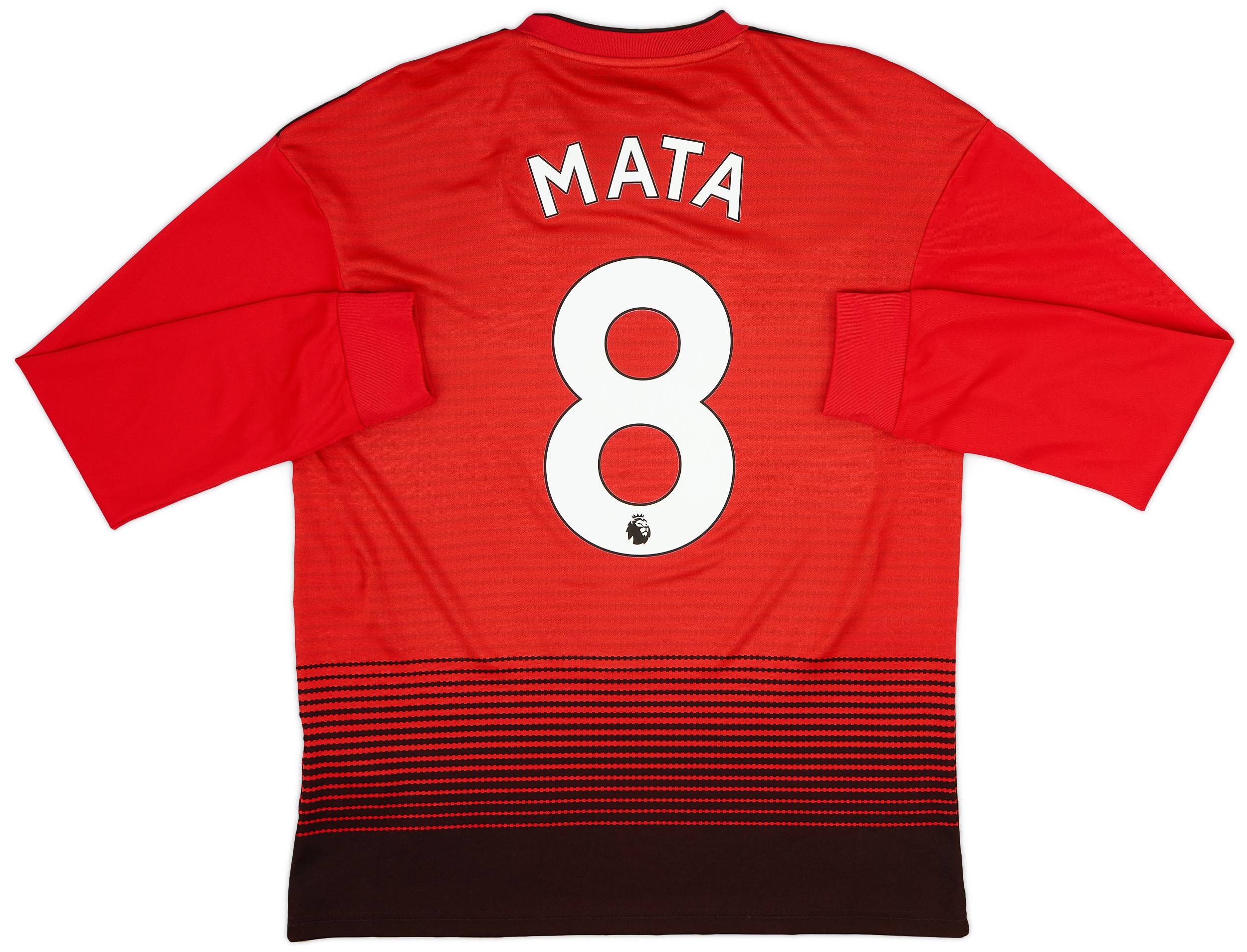 2018-19 Manchester United Home L/S Shirt Mata #8 - 9/10 - (M)