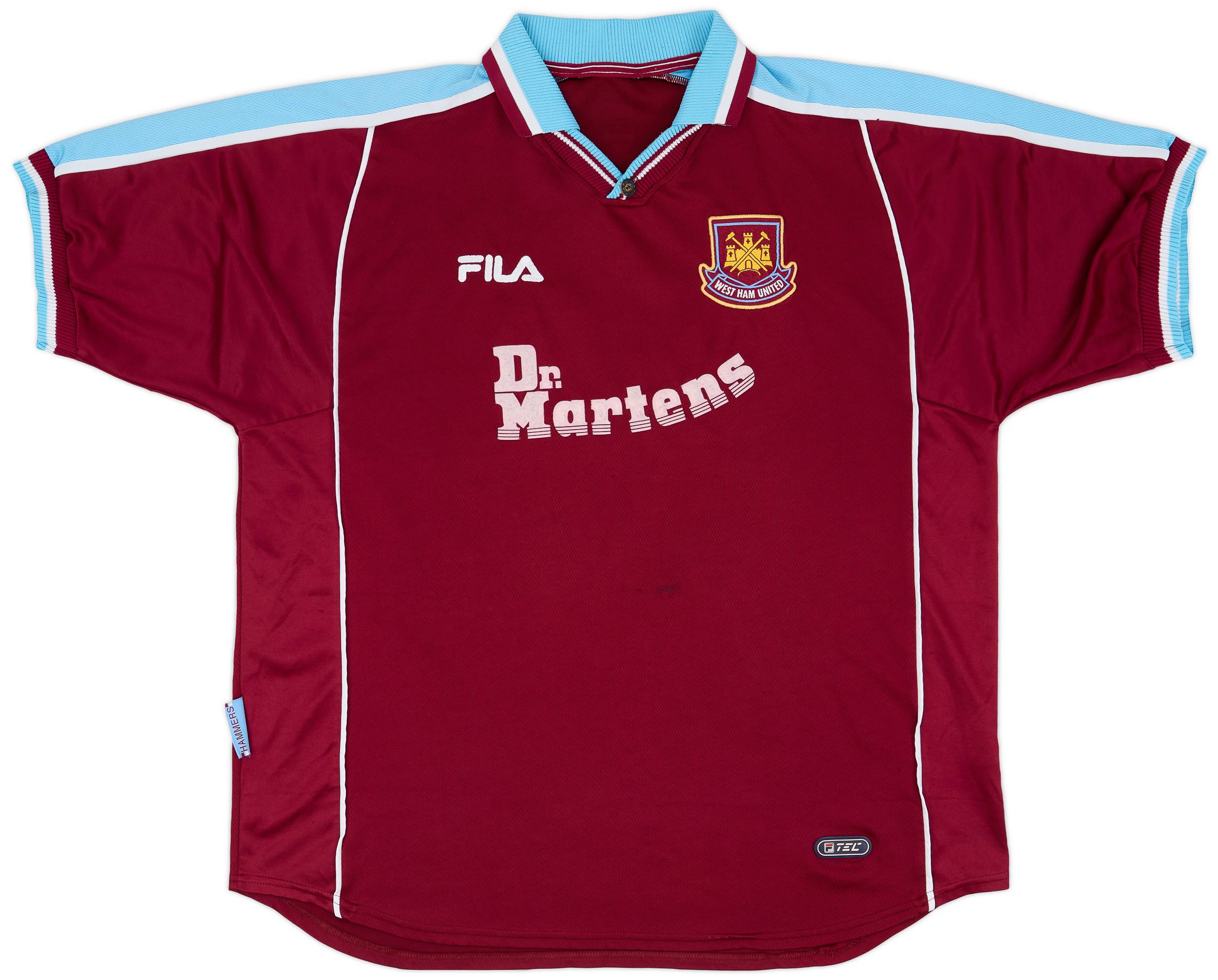 FILA West Ham United DI CANIO 10 シャツ 1999-01 West Ham Home Shirt Di Canio #10 - 8/10 - (3XL)