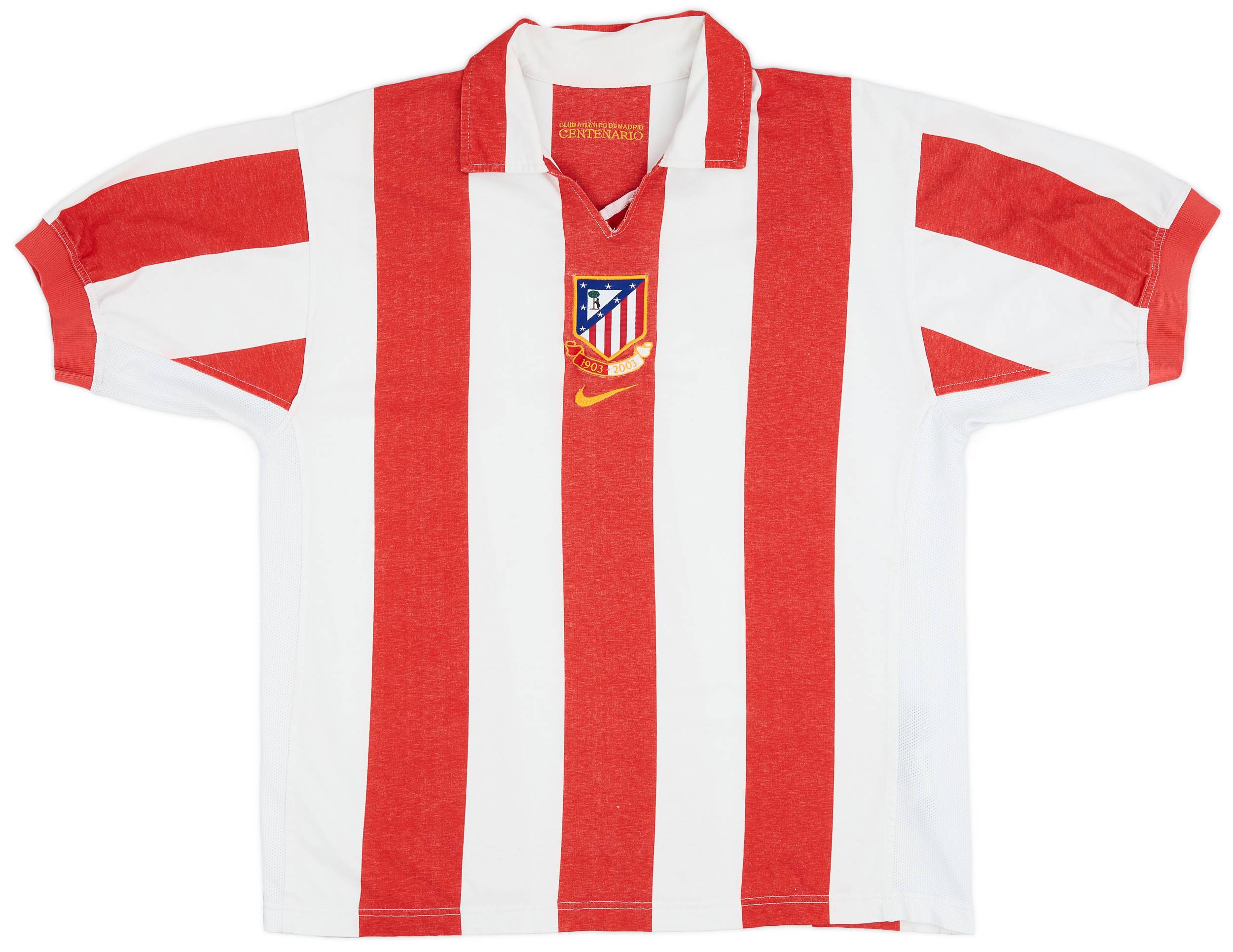 2003-04 Atletico Madrid Centenary Home Shirt - 6/10 - (L)
