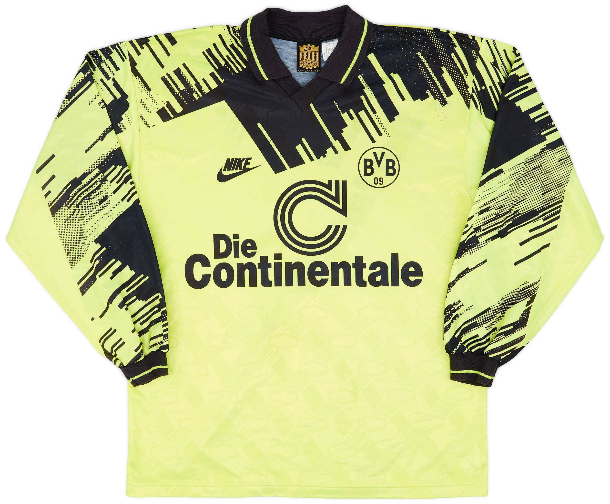 1993-94 Borussia Dortmund Home L/S Shirt - 9/10 - (L)