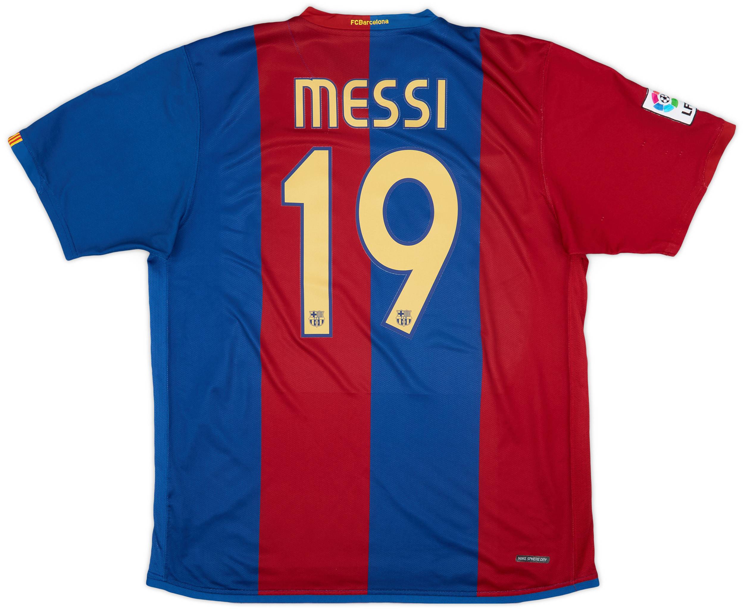 2006-07 Barcelona Home Shirt Messi #19 - 8/10 - (XL)