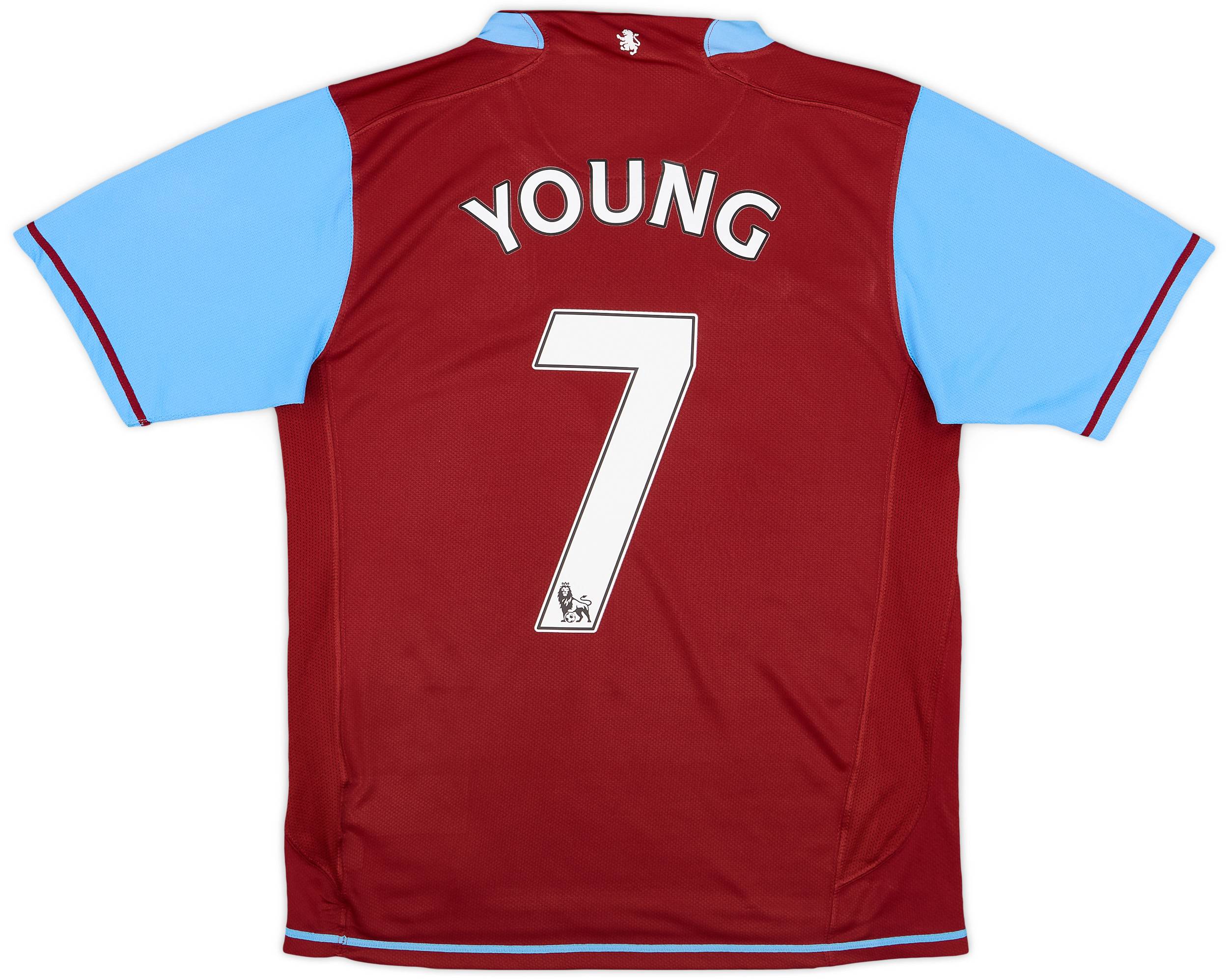 2007-08 Aston Villa Home Shirt Young #7 - 7/10 - (S)