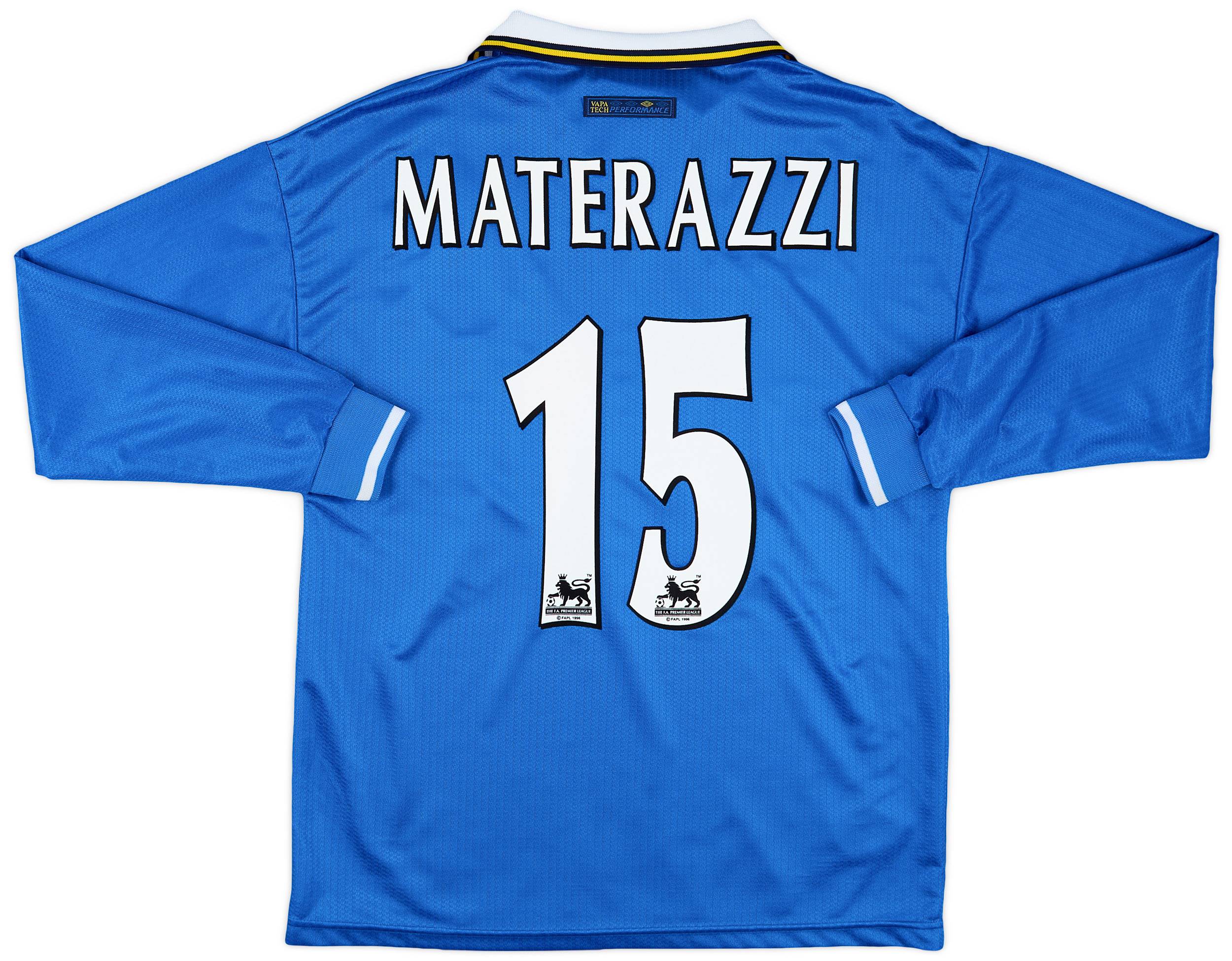 1997-99 Everton Home L/S Shirt Materazzi #15 - 8/10 - (M)