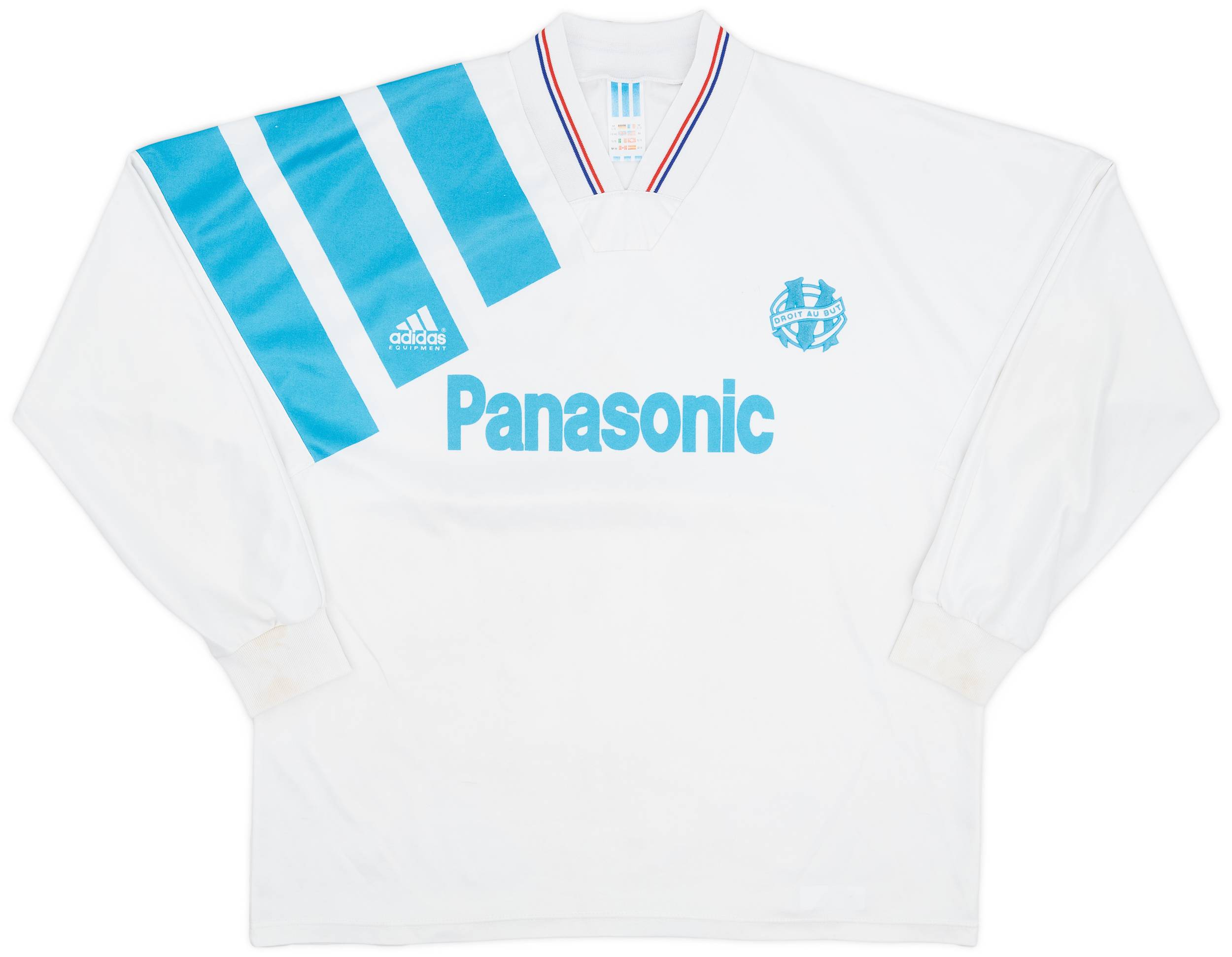 1991-92 Olympique Marseille Home L/S Shirt - 9/10 - (M/L)