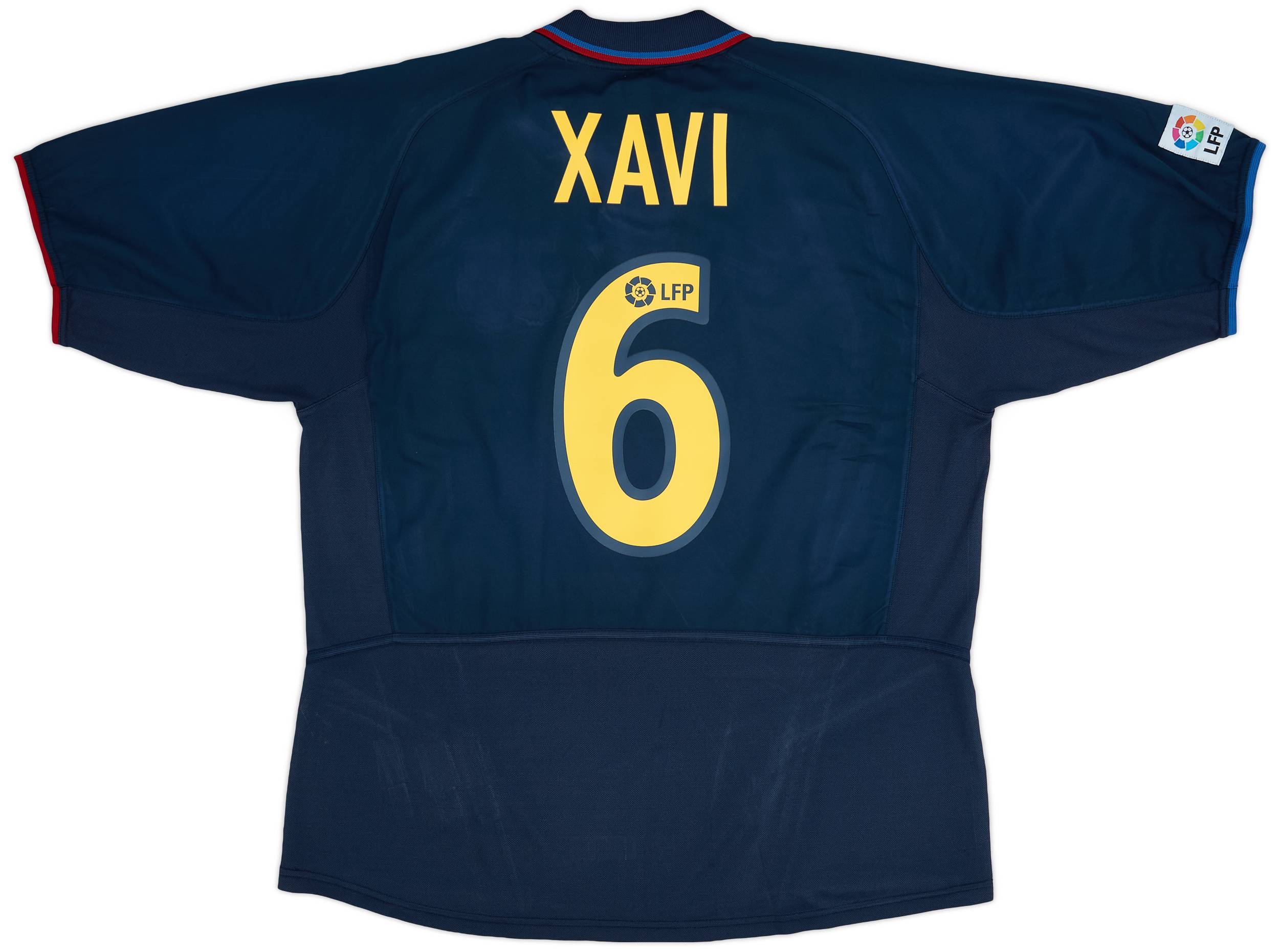 FC Barcelona Xavi 6 シャビ サッカーユニフォーム 2002-03 Barcelona Away Shirt Xavi #6 - 5/10 - (XL)
