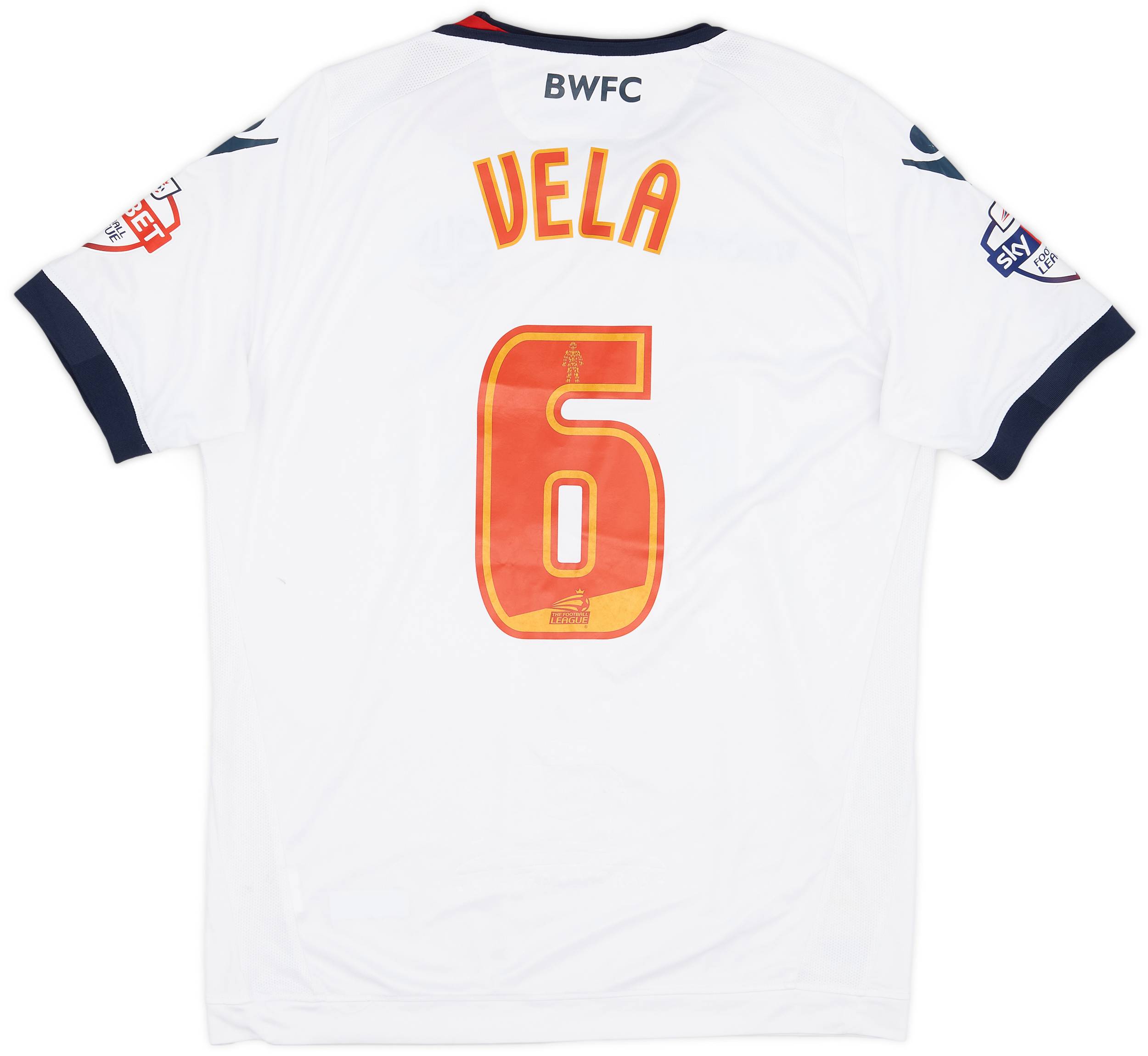 2015-16 Bolton Match Issue Home Shirt Vela #6