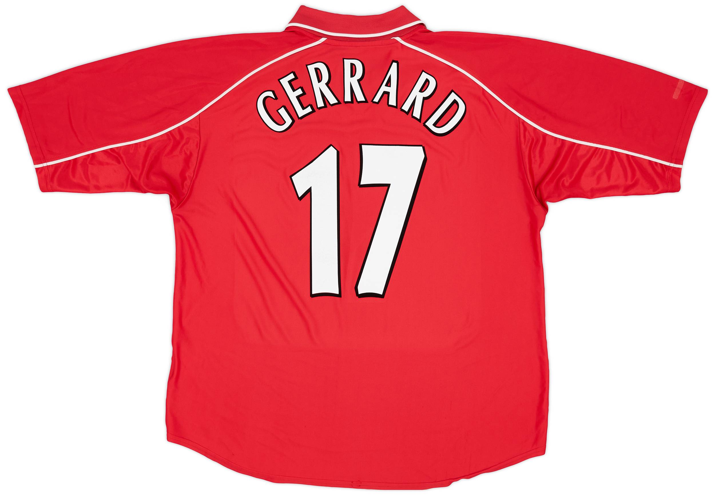 2000-02 Liverpool Home Shirt Gerrard #17 - 7/10 - (XL)
