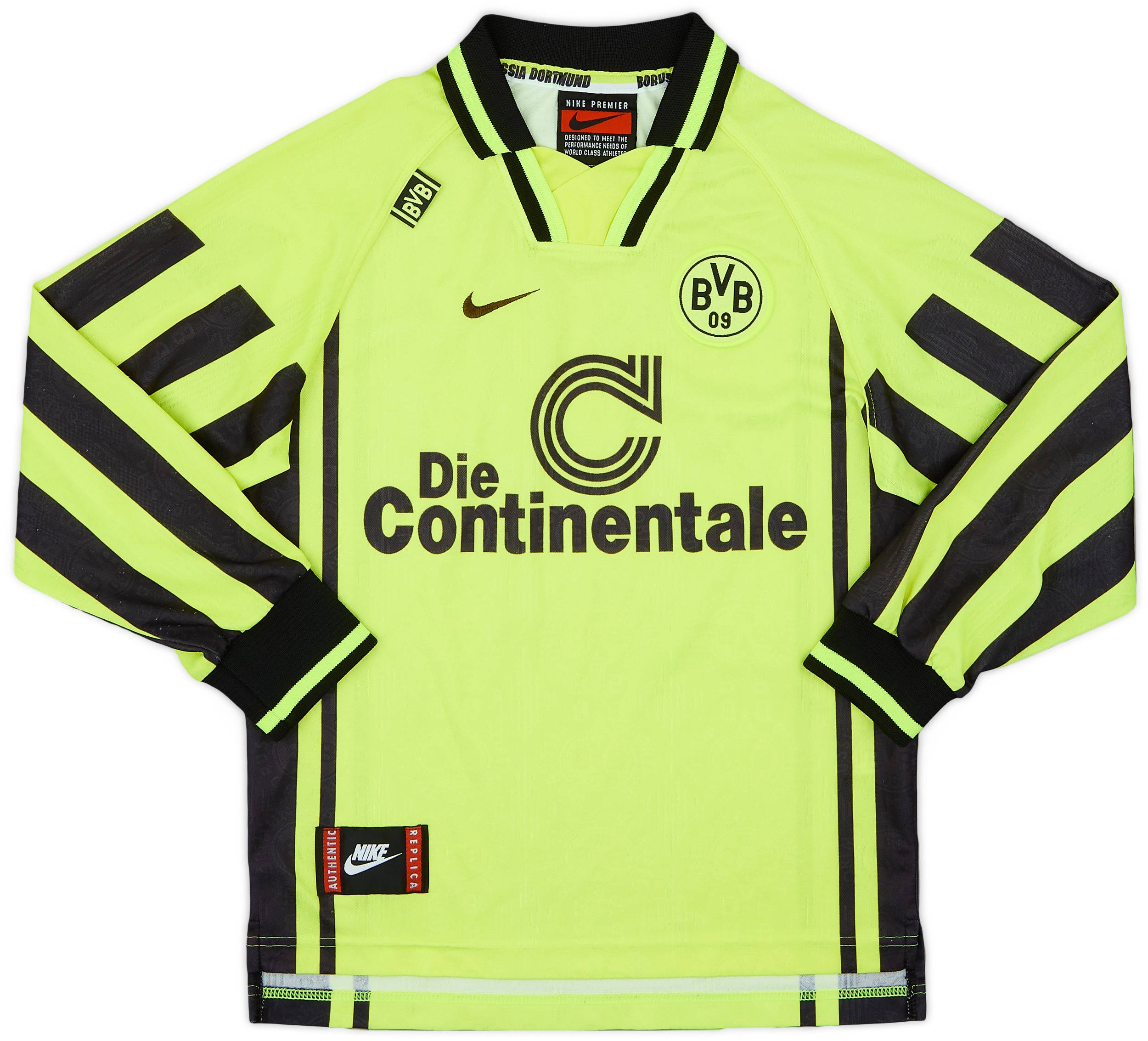 1996-97 Borussia Dortmund Home L/S Shirt - 8/10 - (M.Boys)