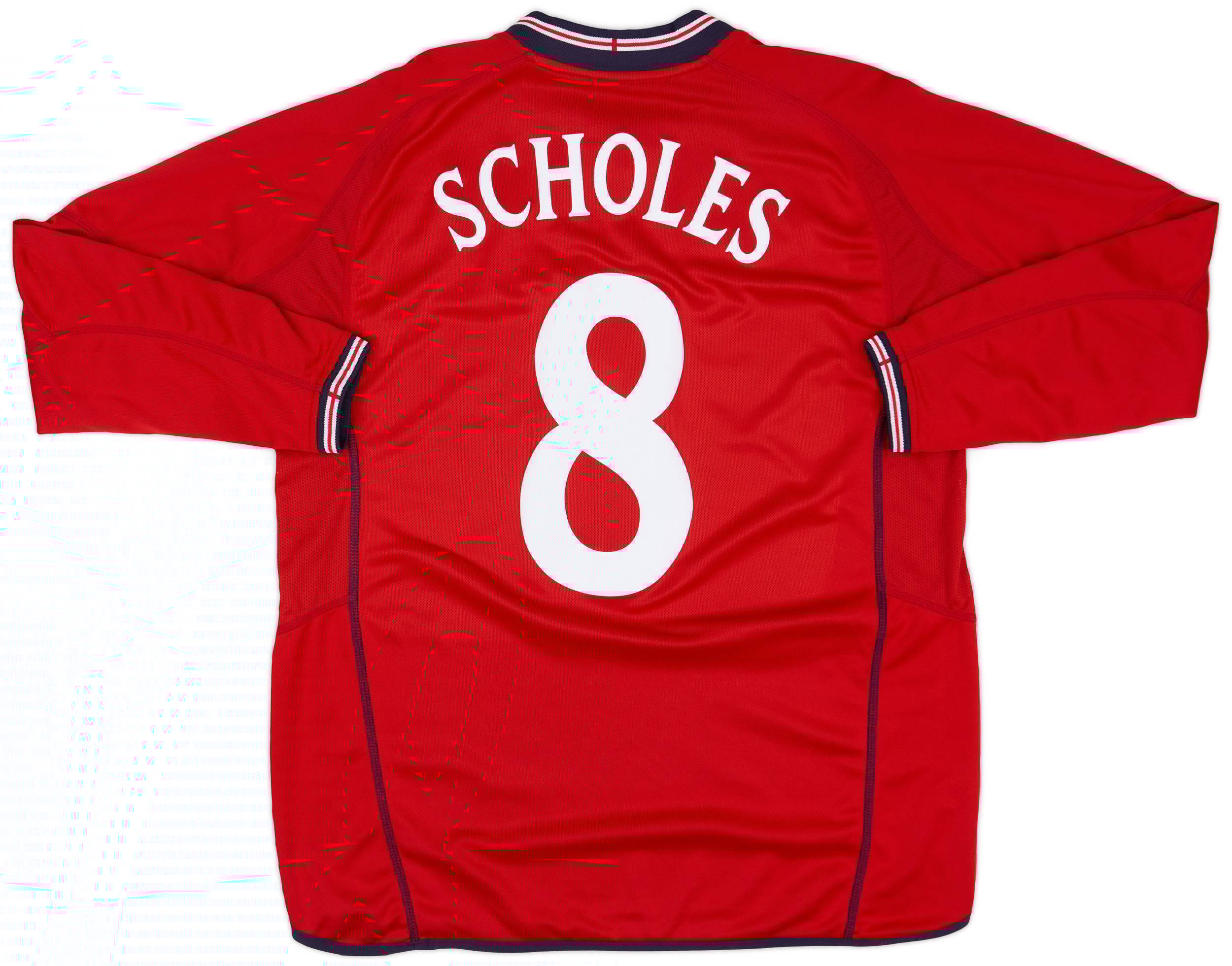 2002-04 England Away L/S Shirt Scholes #8 - 9/10 - (M)