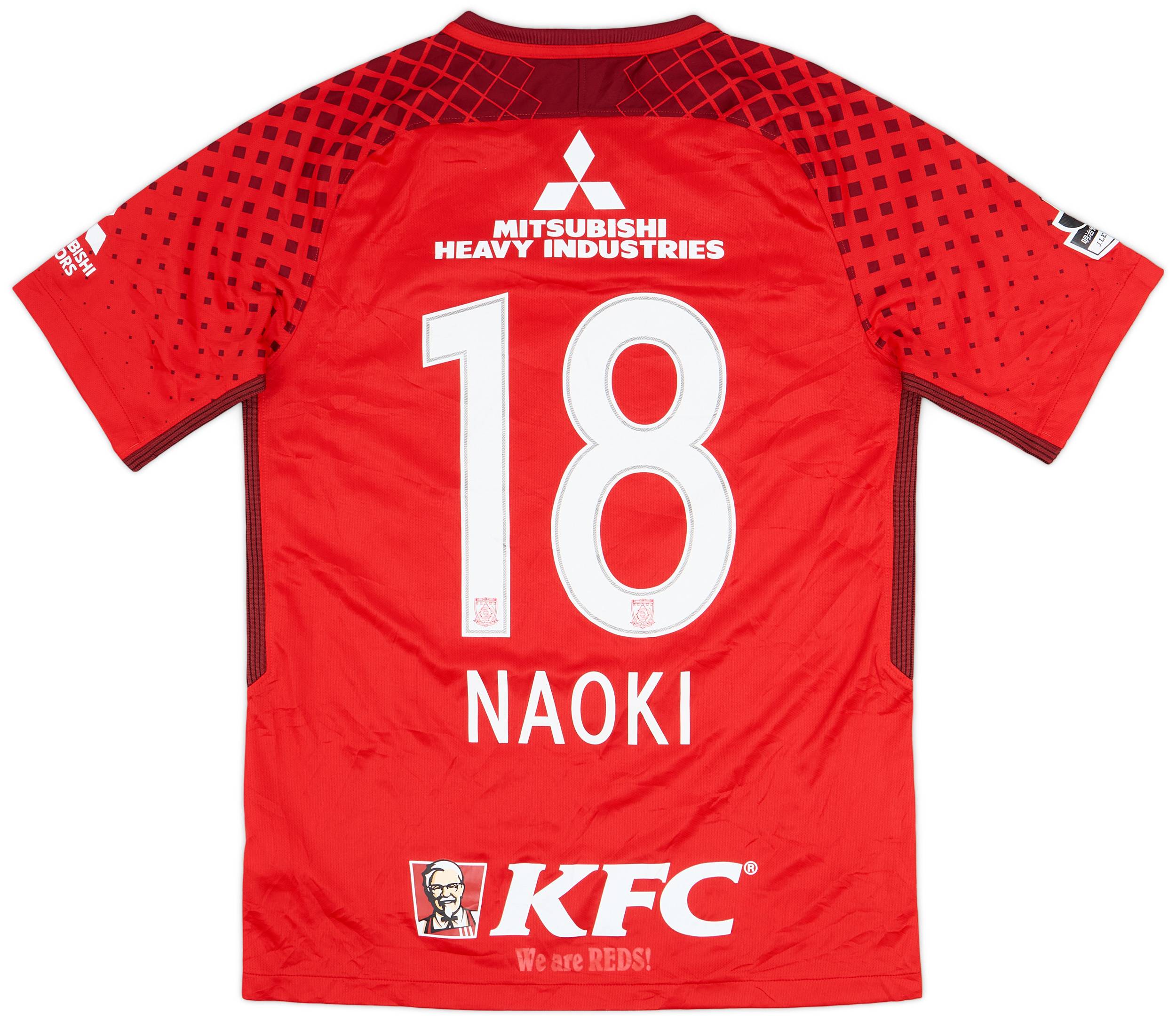 2018-19 Urawa Red Diamonds Home Shirt Naoki #18 - 9/10 - (M)