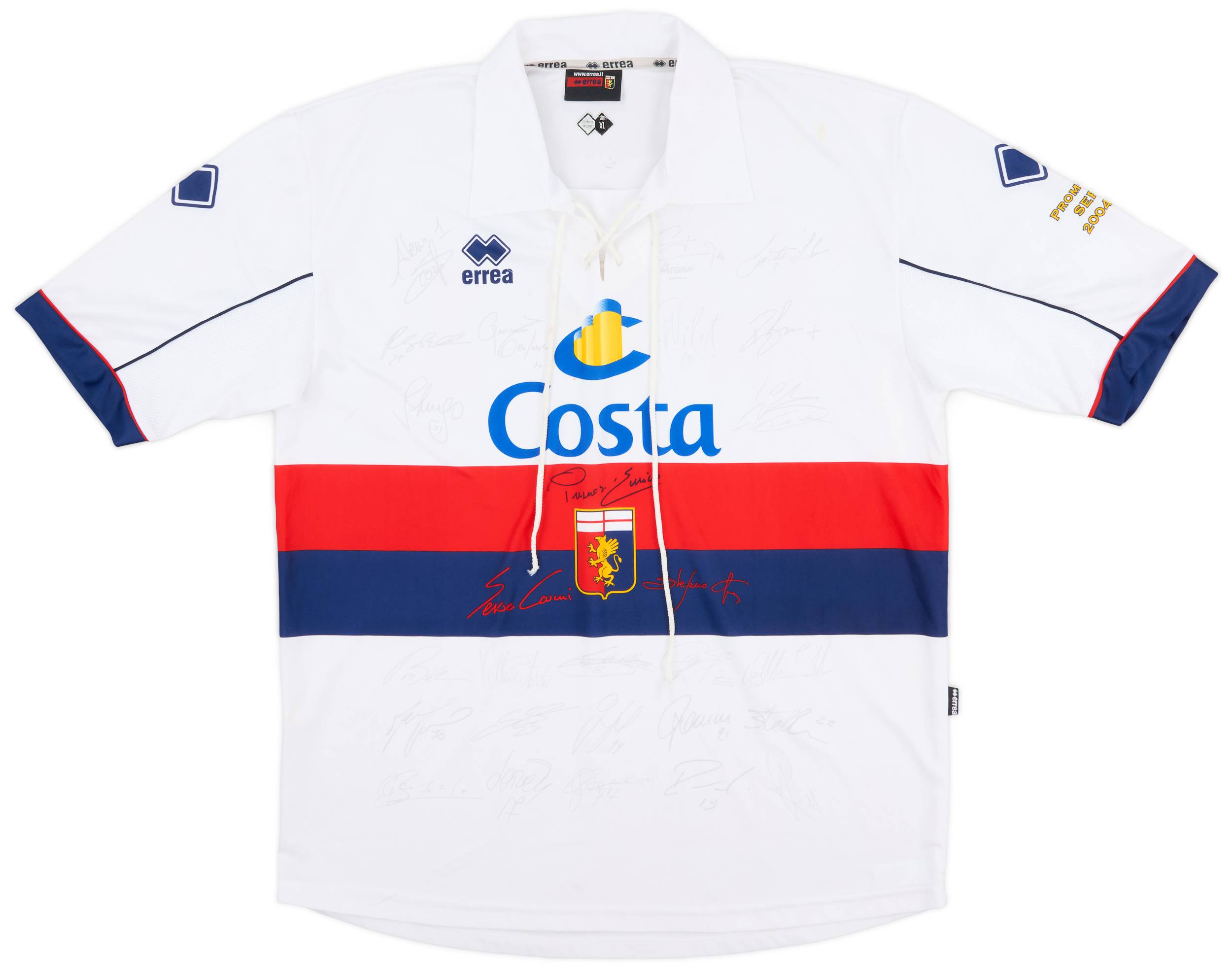 2004-05 Genoa "Promozione Serie A" 'Signed' Away Shirt - 7/10 - (XL)