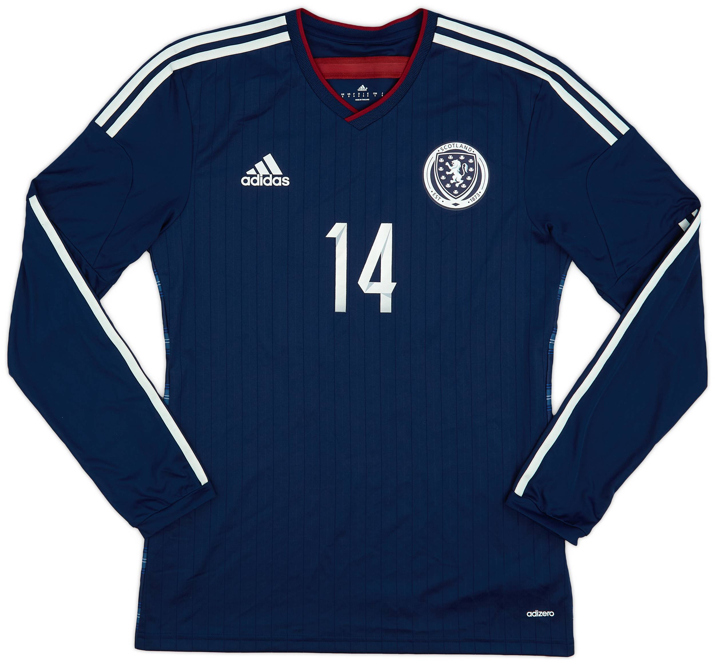 2014-15 Scotland Player Issue Home L/S Shirt #14 - 9/10 - (M)