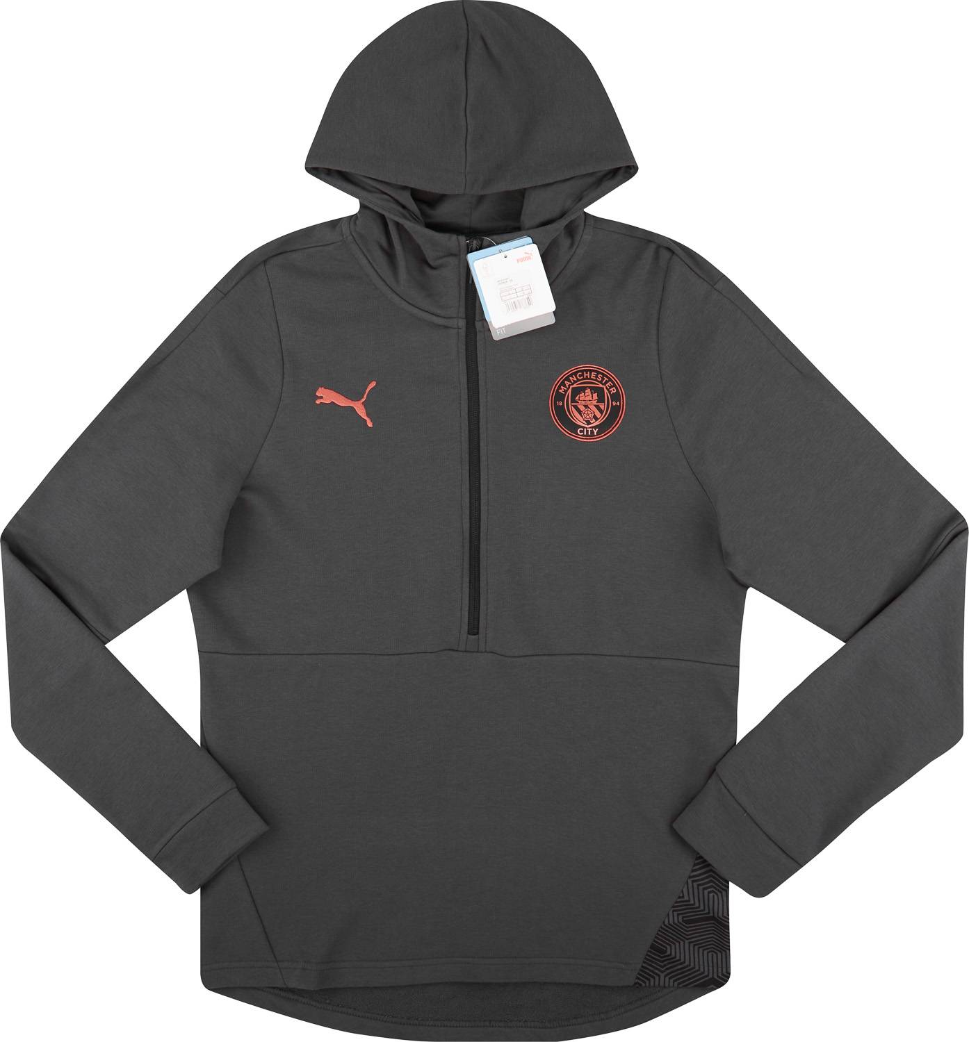 2020-21 Manchester City Puma Casuals 1/2 Zip Hooded Top (S)