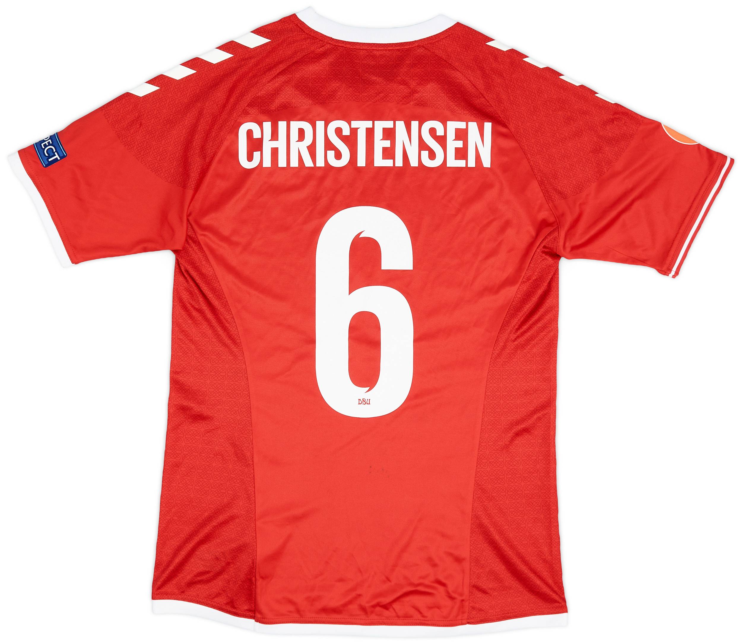 2016-18 Denmark Match Issue U17 Championship Signed Home Shirt Christensen #6