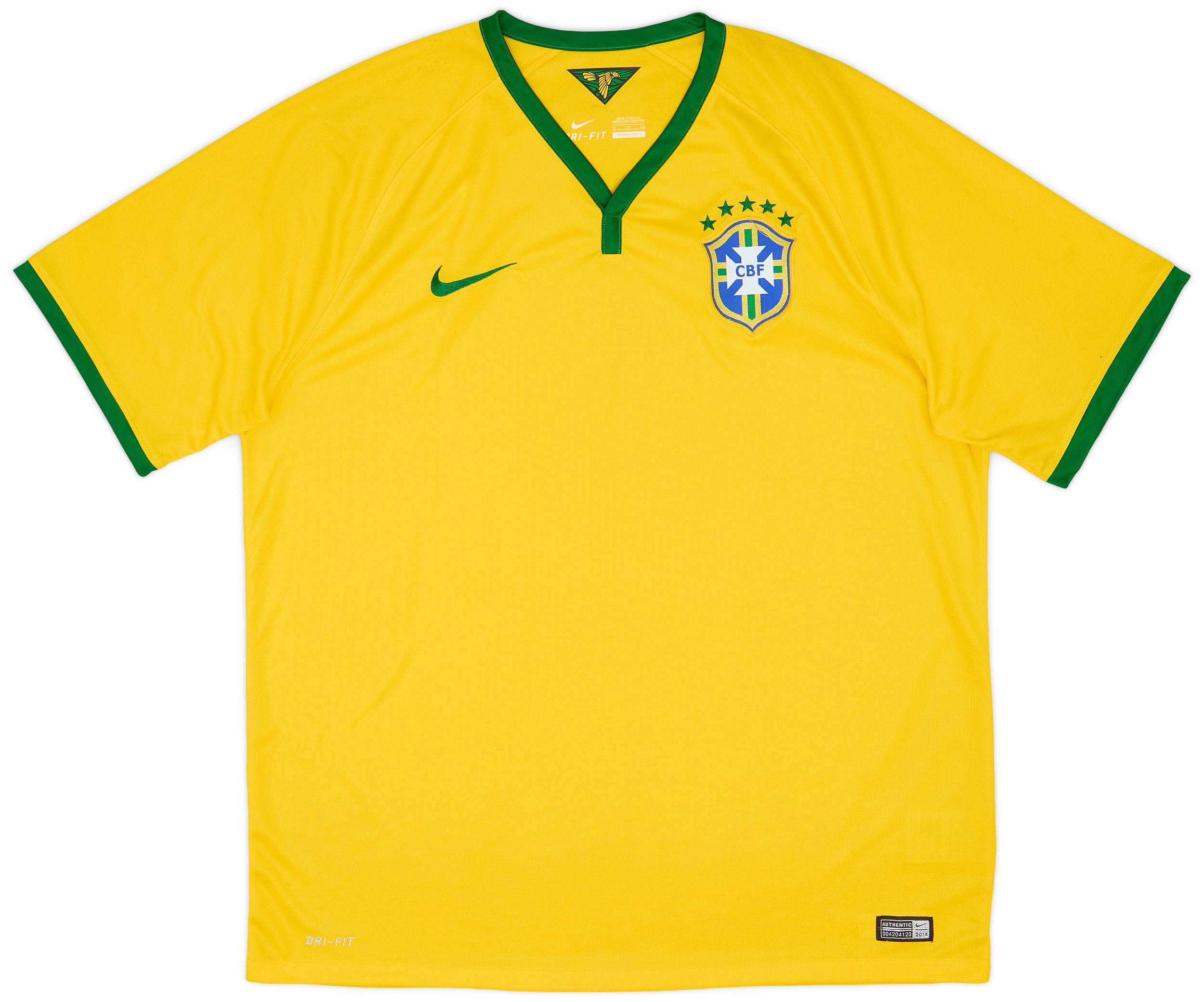 2014-15 Brazil Home Shirt - 8/10 - (XL)